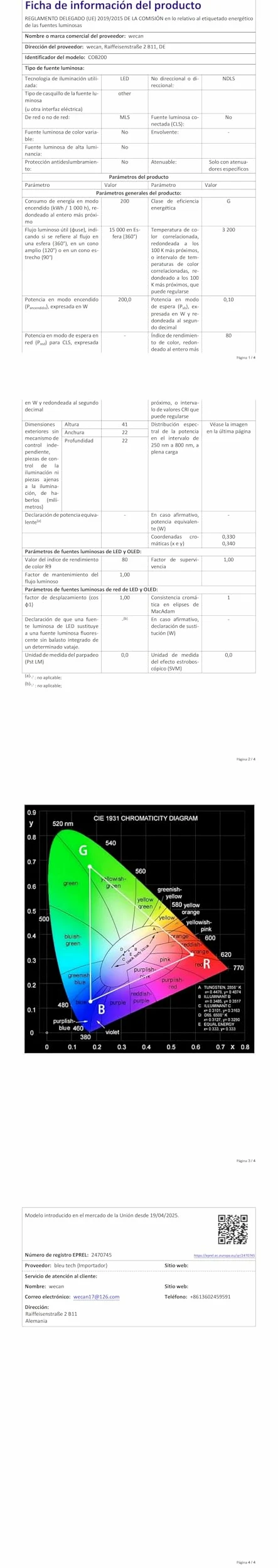 WECAN 200 W LED cieco PAR, luce LED a 2 occhi, luce bianca calda, controllo DMX, stroboscopio COB attivato dal rumore per teatro, chiesa e eventi DJ (confezione da 2)