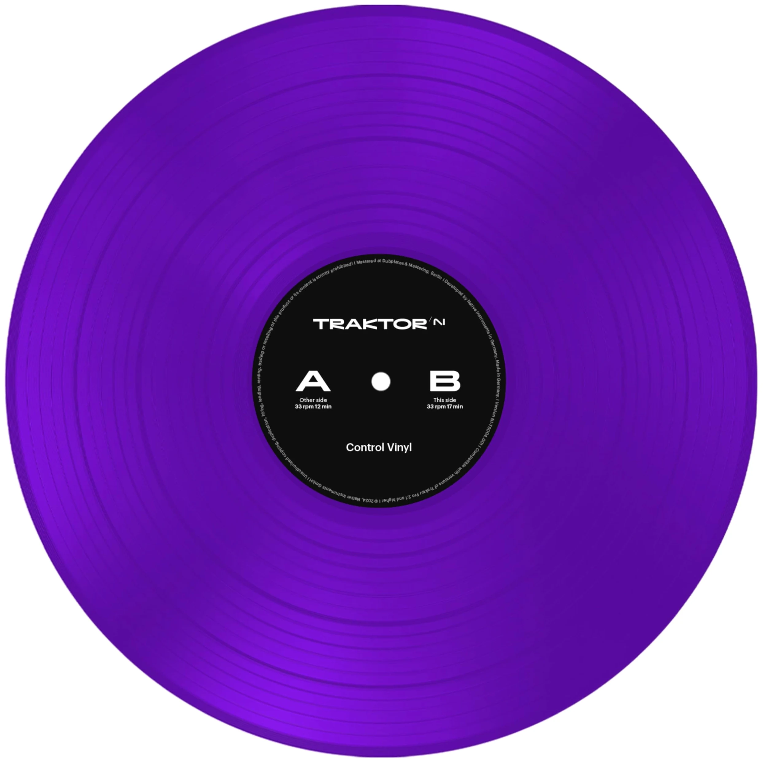 Native Instruments TRAKTOR Control Vinyl MK2 2024 Edition, purple - Accessorio per DJ