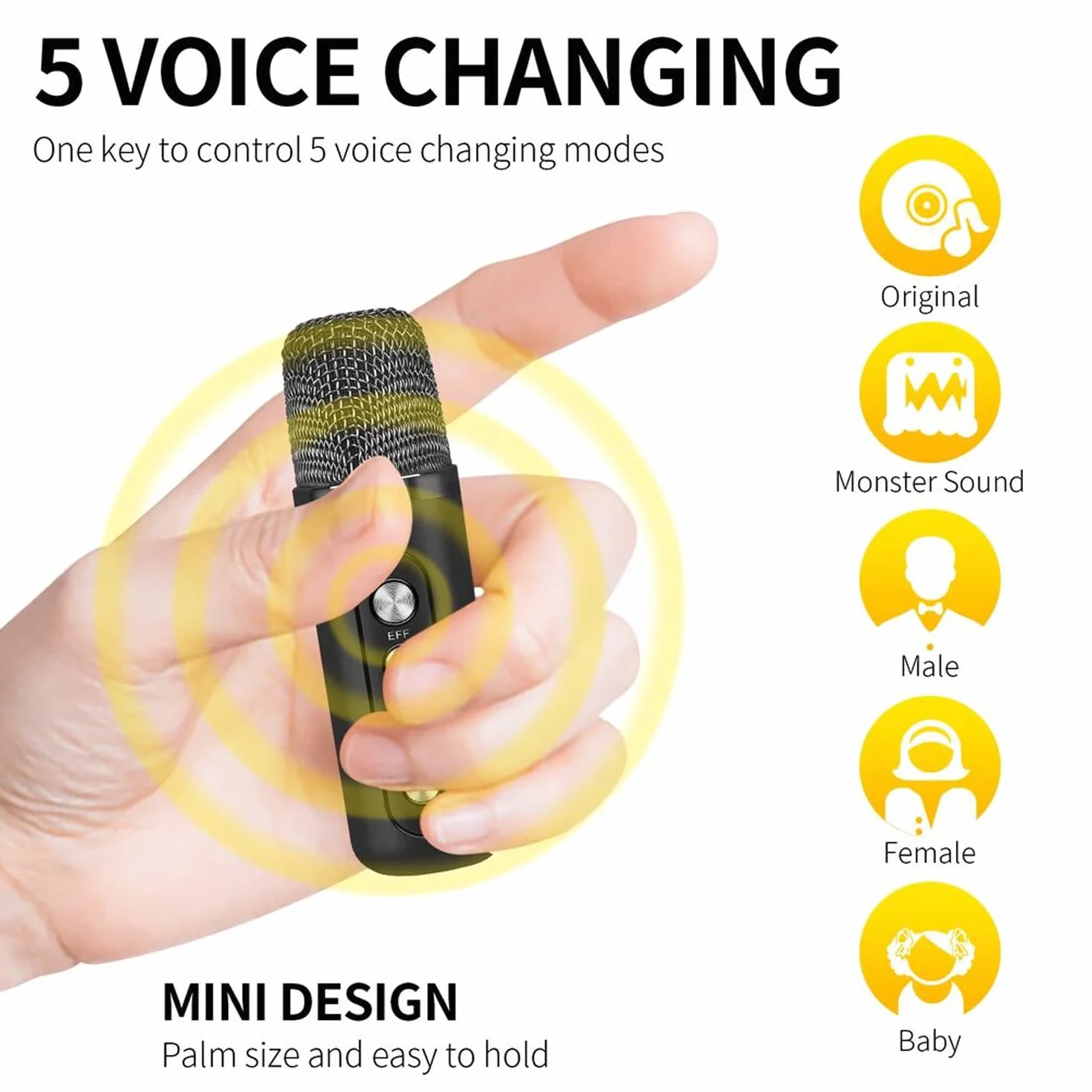 Altoparlante Bluetooth senza fili con 2 microfoni canta tu per karaoke Sistema PA portatile per feste, attività, supporto AUX, scheda USB/TF (nero)