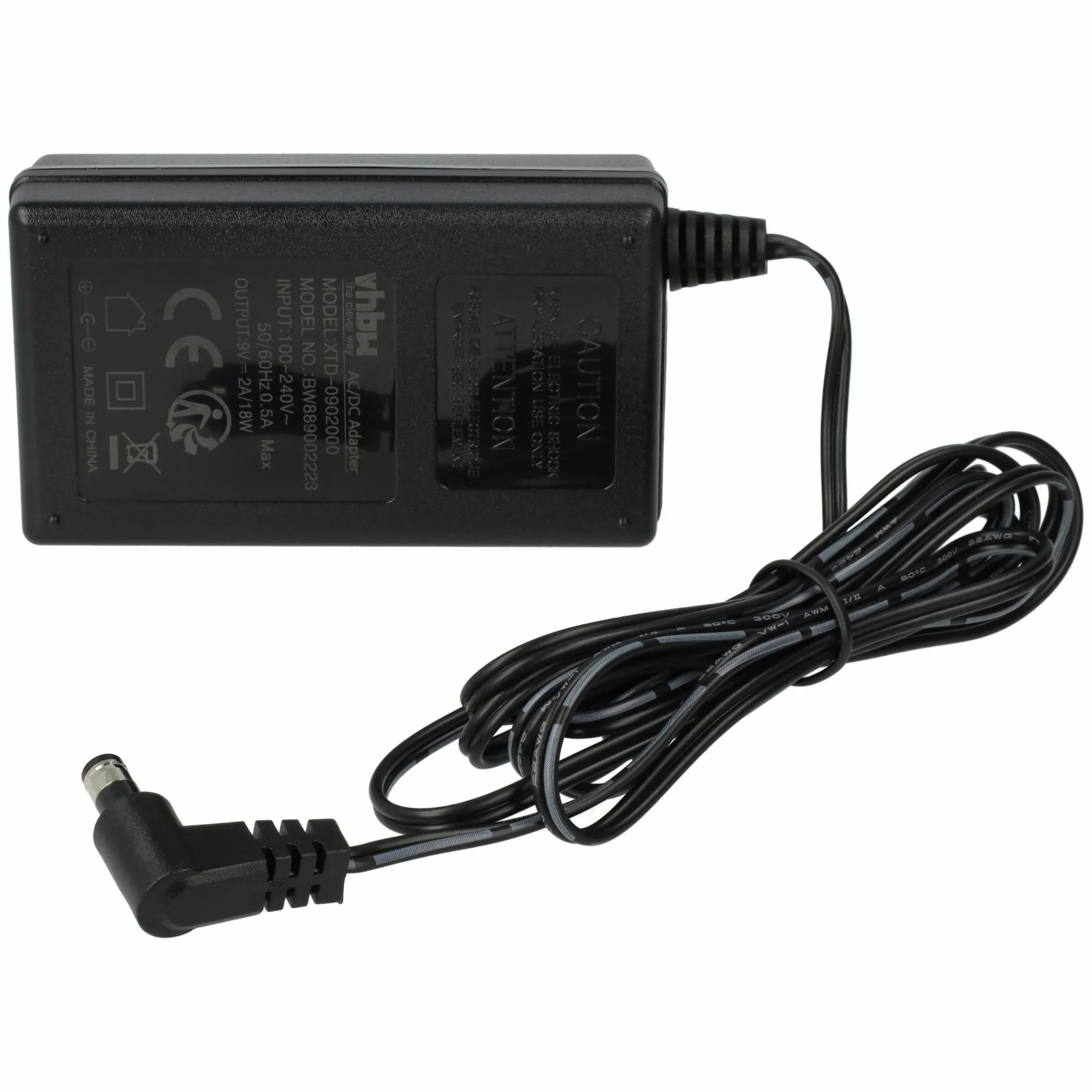 vhbw 1x alimentatore sostituisce Roland PSB-230 EU, PSB-1U per elettrodomestici - Alimentatore AC/DC, 9 V