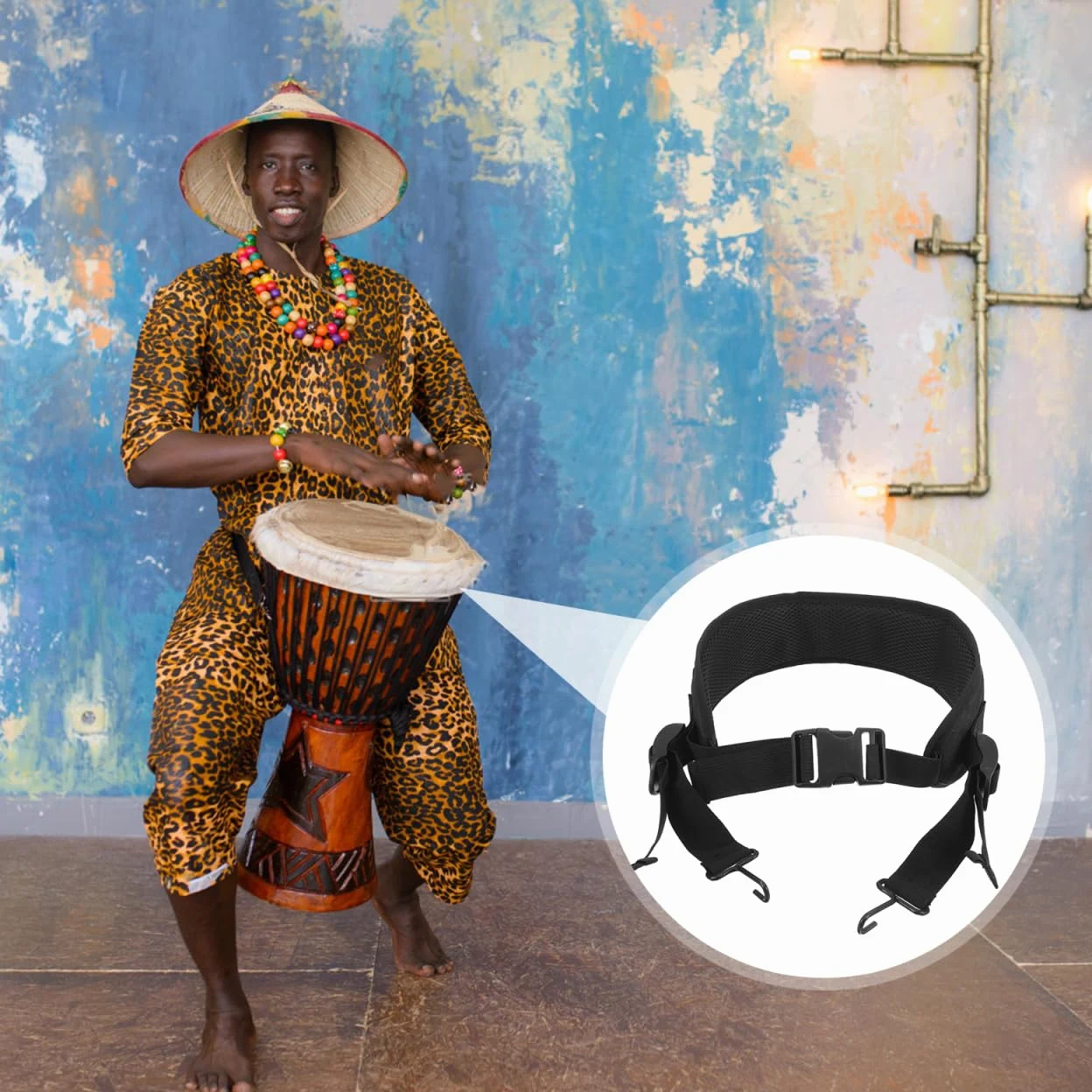 Supvox - Cintura per Rullante, Cintura per Tamburo, Accessorio per Tamburo, Cintura per Rullante Djembe, Cintura per Tamburo a Mano, Cintura per Piccola Tamburo, Cintura per Rullante in Metallo