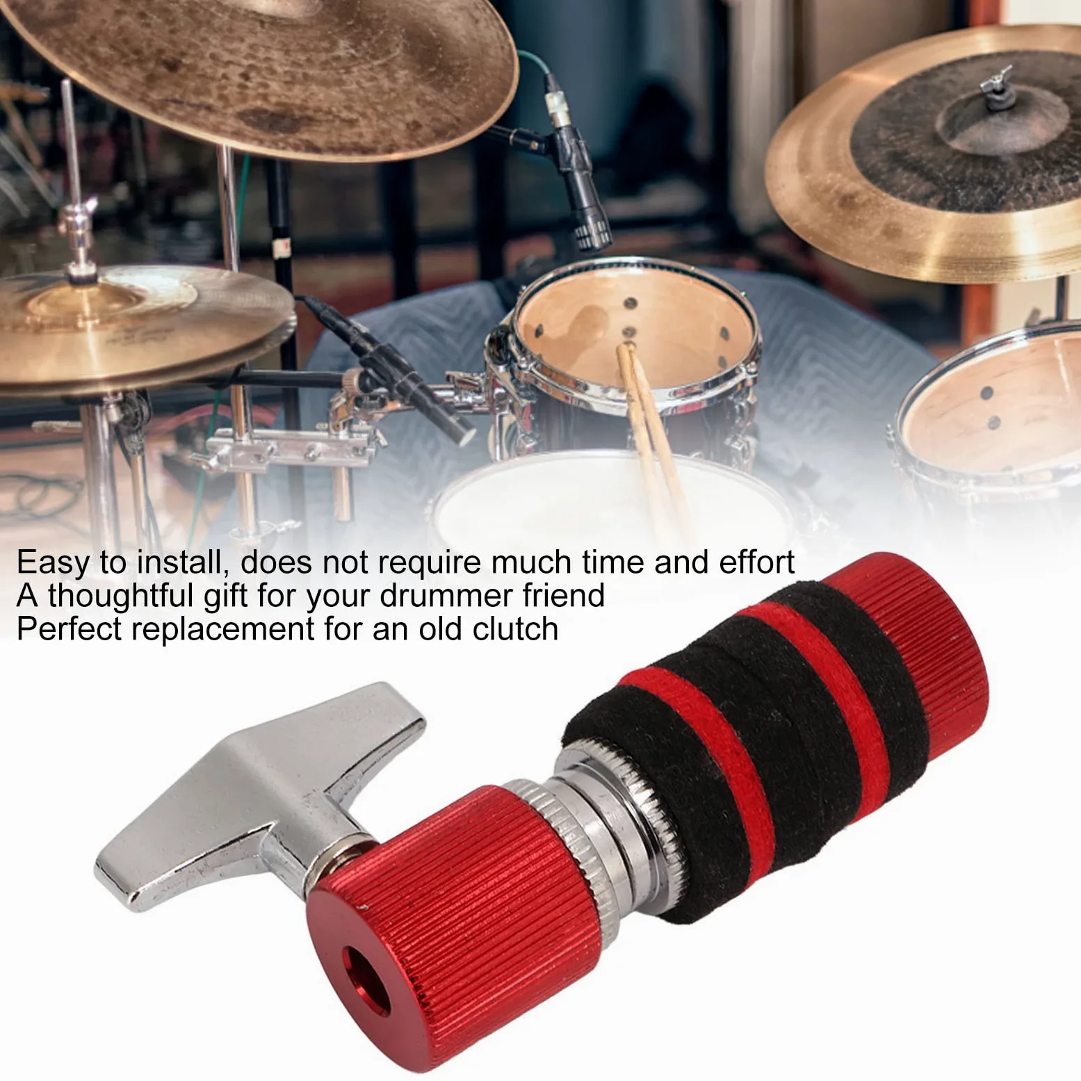 Frizione per Charleston, Frizione per Tamburo Jazz Resistente All'usura Supporto per Charleston in Metallo Supporto per Piatti Standard per Batteria Jazz Accessori per Parti di Batteria(Rosso