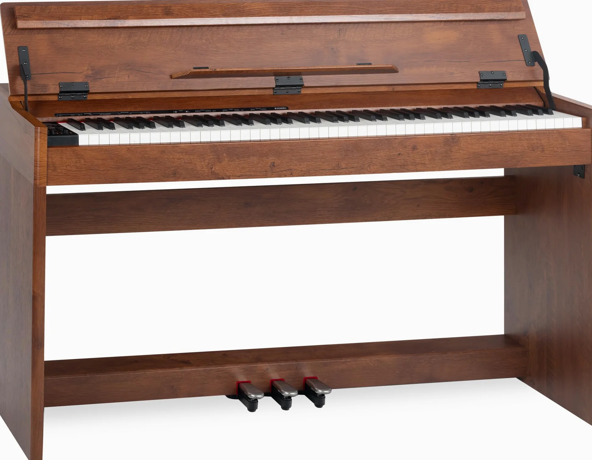 McGrey DP-18 WN Pianoforte Digitale Noce Opaco - 88 Tasti Tastiera con azione a martello - Pianola musicale con USB, 128 suoni, 128 polifonie, 3 pedali - Piano digitale per scuola