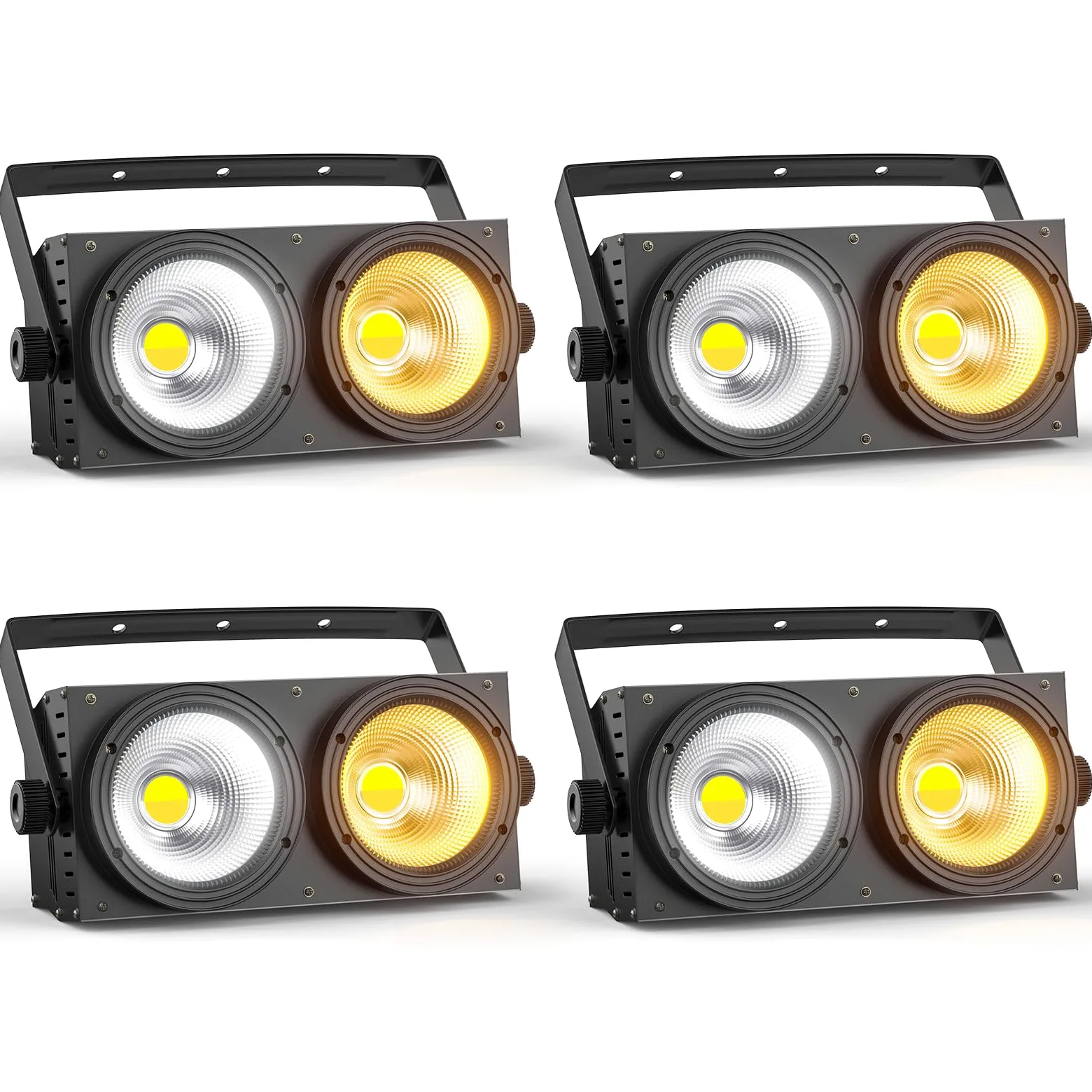 4PCS COB 200W Par LED, Blinder Luci Accecatori LED Bianco Freddo/Caldo Luce di Scena Faretto Effetti Illuminazione, Luci da Palco per Discoteca Matrimonio Bar Feste Pubblico