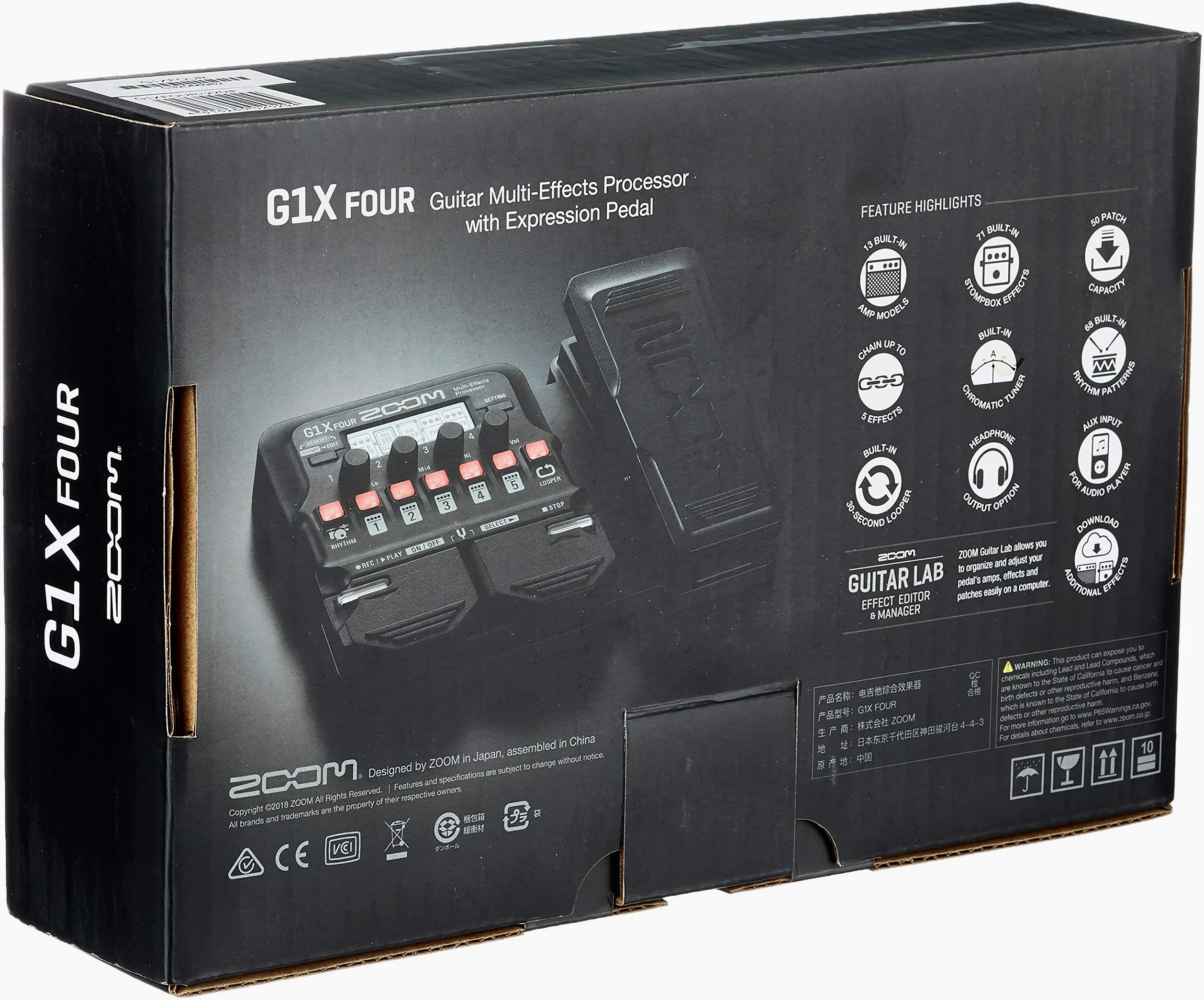 Zoom - G1X FOUR - pedaliera multieffetto, amp-simulator per chitarra con pedale d'espressione
