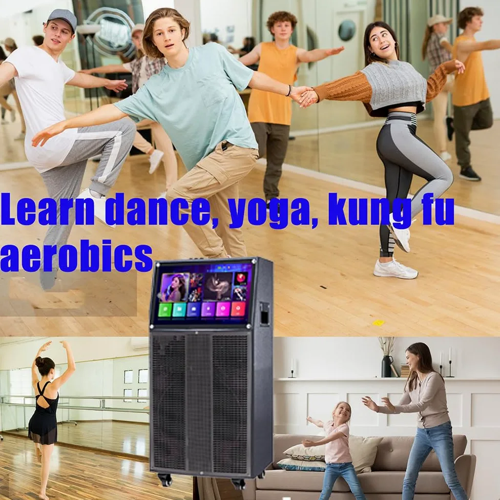 Outdoor quadrato danza, canto, guardare film, audio touch screen portatile con Bluetooth schermo del telefono cellulare proiezione karaoke macchina set