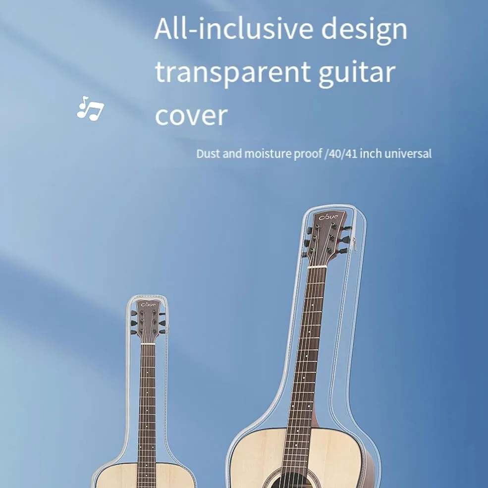 1 Pezzo Antipolvere per Chitarra Trasparente Traslucido Antipolvere Impermeabile per Chitarra Elettrica Acustica Borsa di Immagazzinaggio di Protezione, trasparente