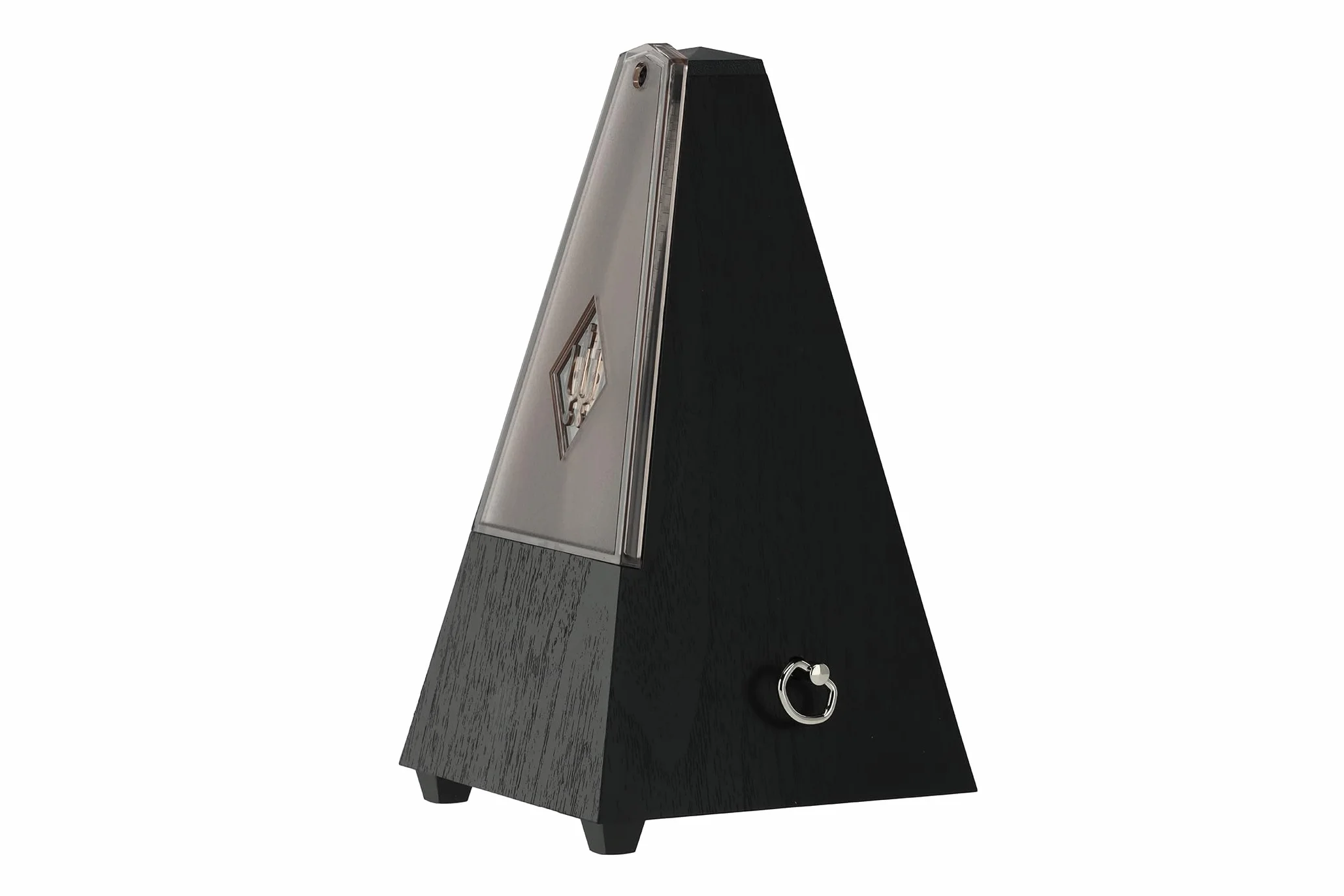 Wittner Metronomo Taktell forma piramidale Sistema Maelzel Serie 800K - Custodia in plastica - Senza campana - Con coperchio in plexiglass - Nero - Non richiede batterie - Made in Germany