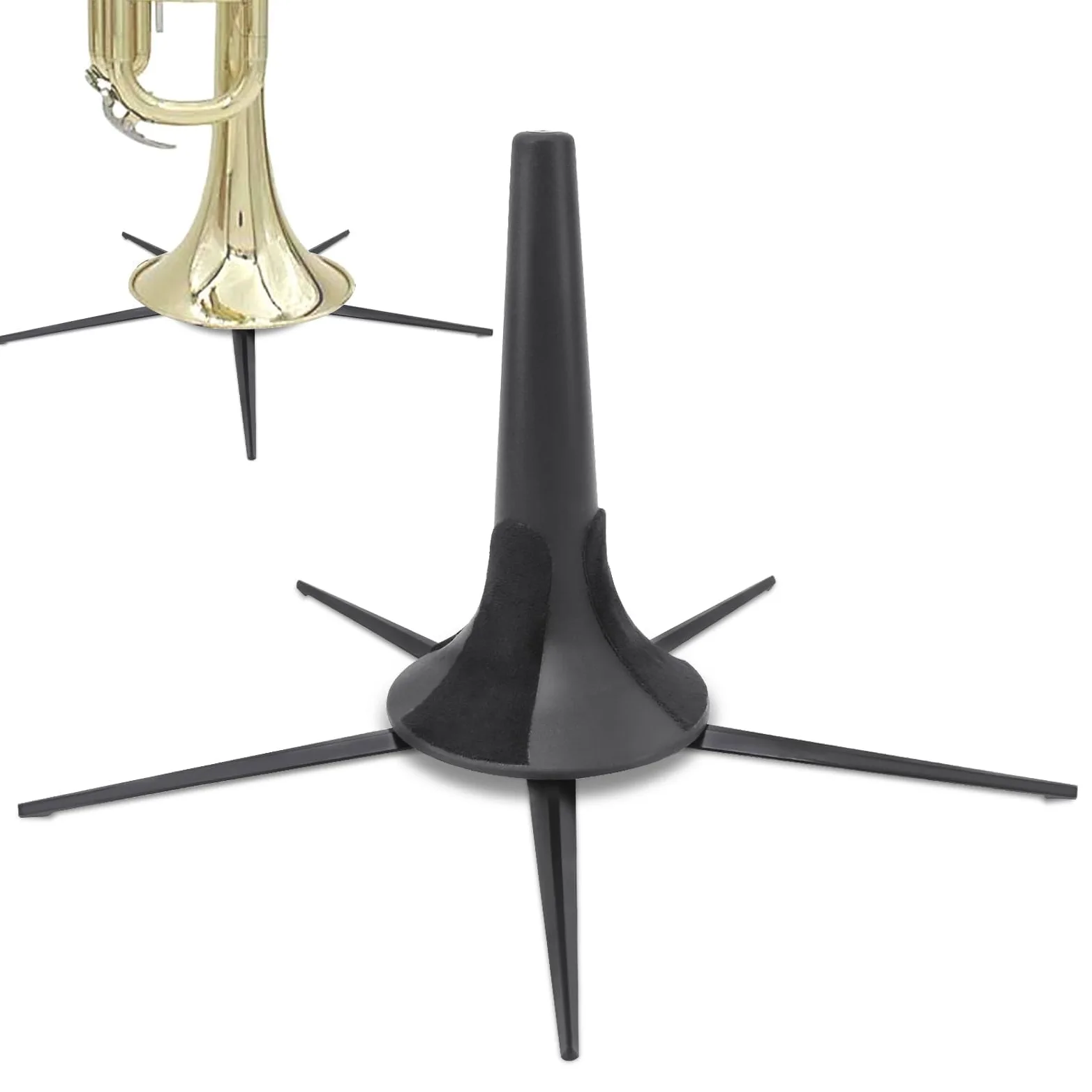 Agatige Supporto per Tromba Portatile, Supporto per Tromba 5 Gambe Staccabile e Pieghevole Accessori Professionali per Strumenti Orchestrali Tromba Clarinetto