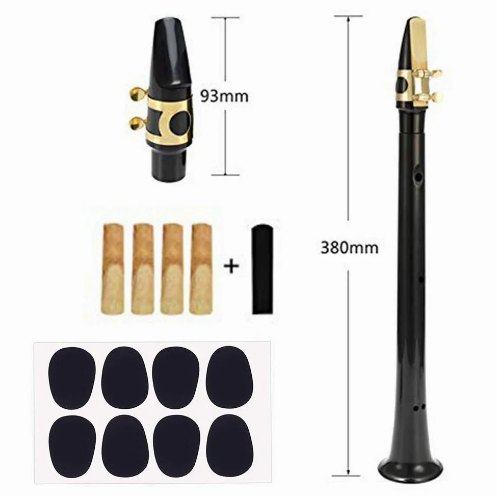 Mini sassofono tascabile, sax contralto, portatile, con 4 ance 8 cuscinetti dentali e borsa per il trasporto, strumento a fiato, adatto per principianti, facile da giocare