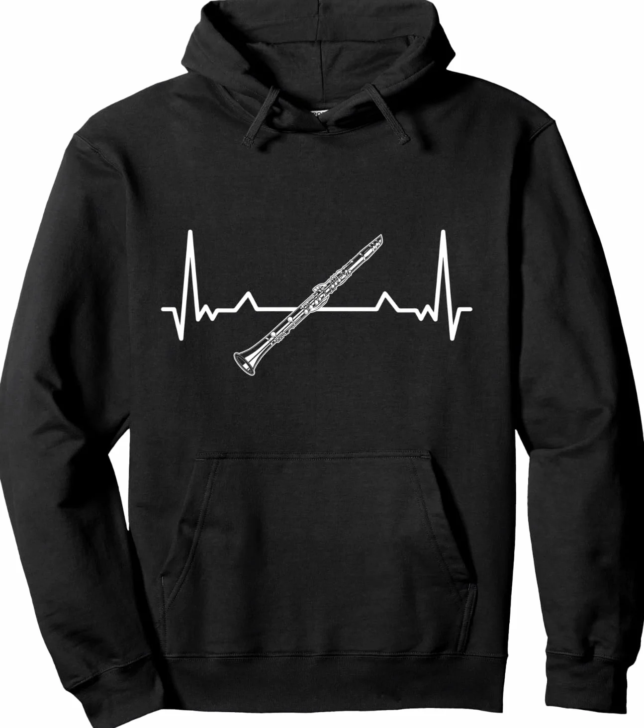 Strumento musicale Heartbeat I Clarinetto divertente Felpa con Cappuccio