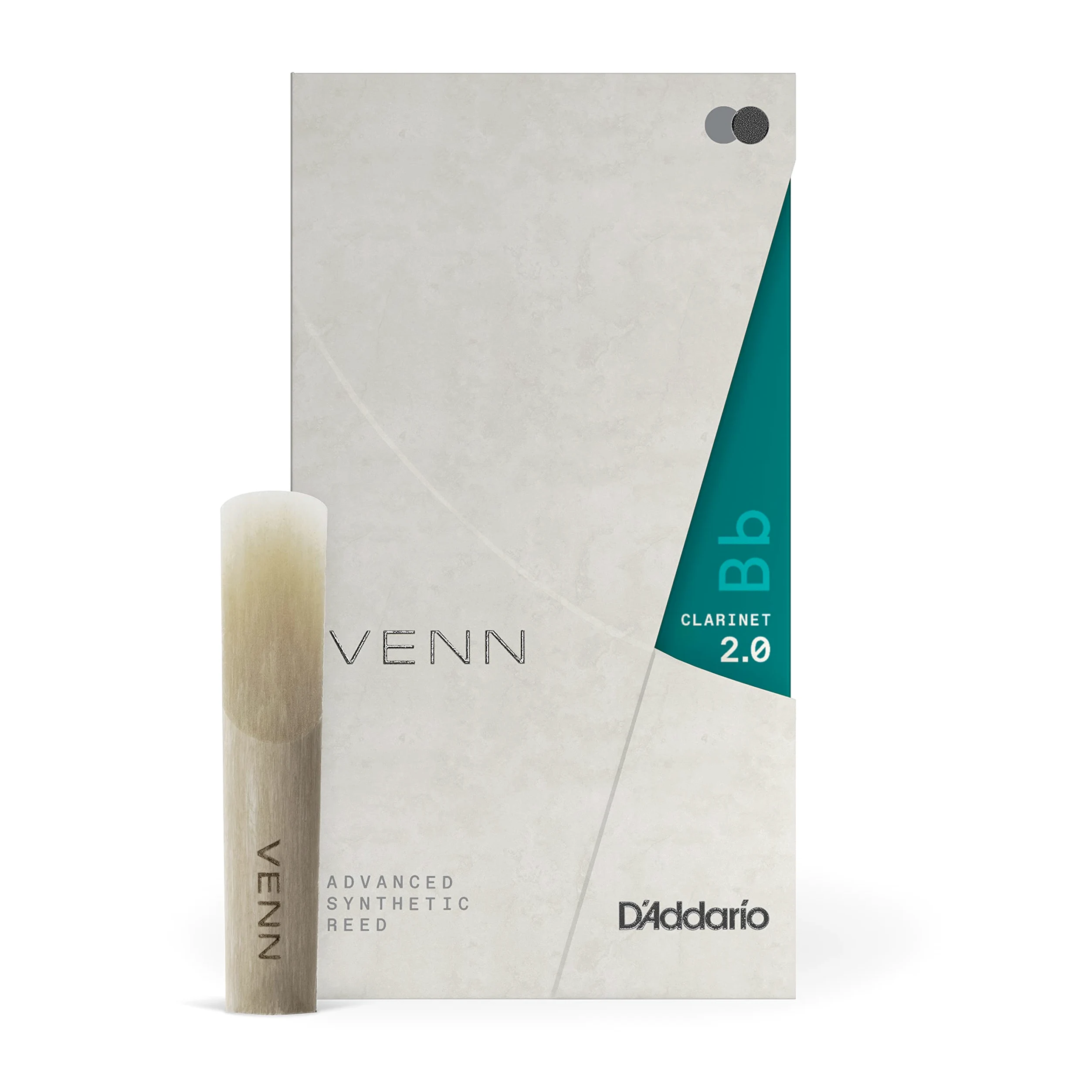 Ance per clarinetto sintetiche D'Addario VENN G2 - Ancia per clarinetto in Sib con costruzione avanzata di fibre polimeriche, resina e canna naturale - Resistenza 2.0