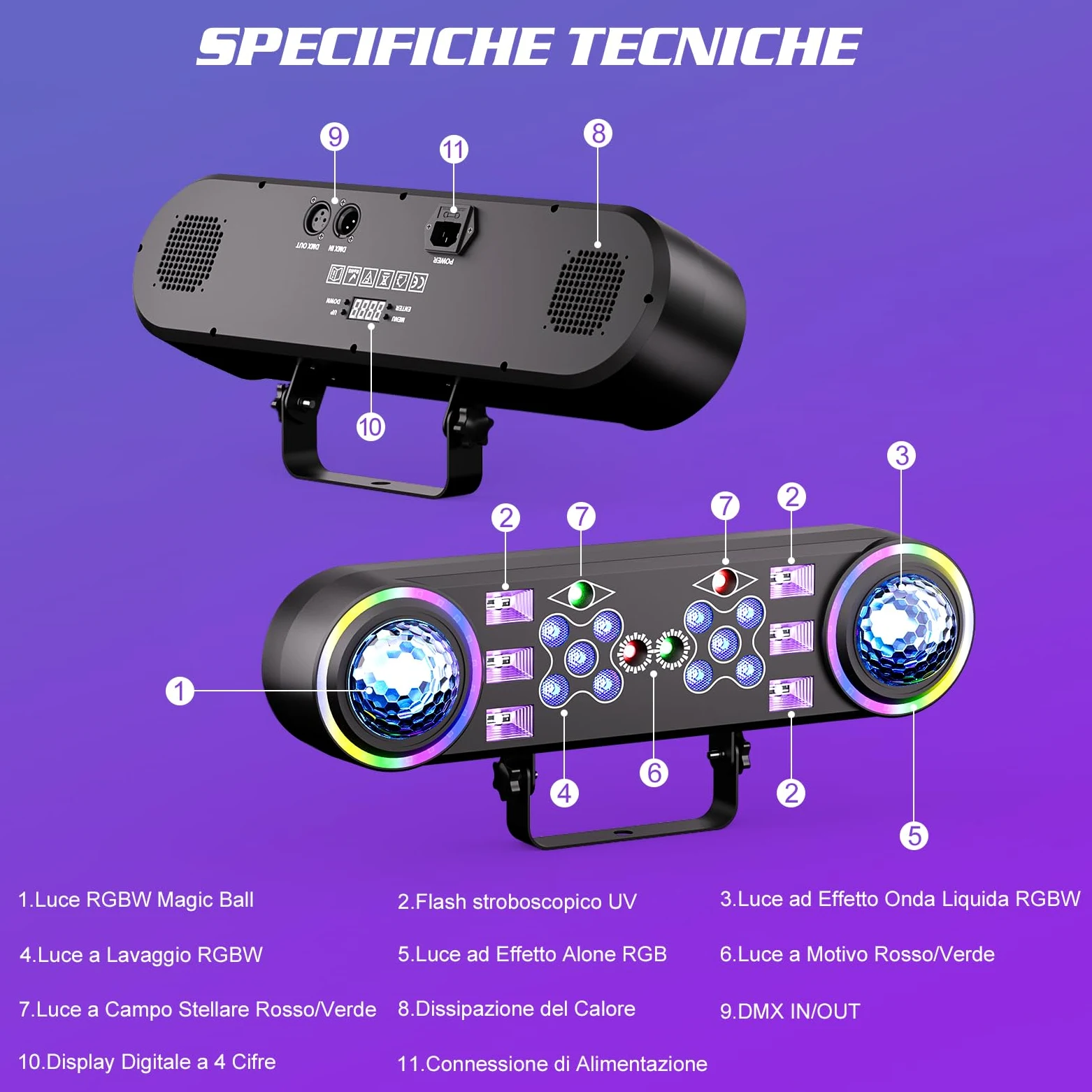 Luce per Feste in Discoteca 7 in 1,Luce per DJ con Treppiede Telescopico e Borsa per il Trasporto,Luce Stroboscopica per Feste con Telecomando Adatta per Natale in Casa Discoteca,Halloween