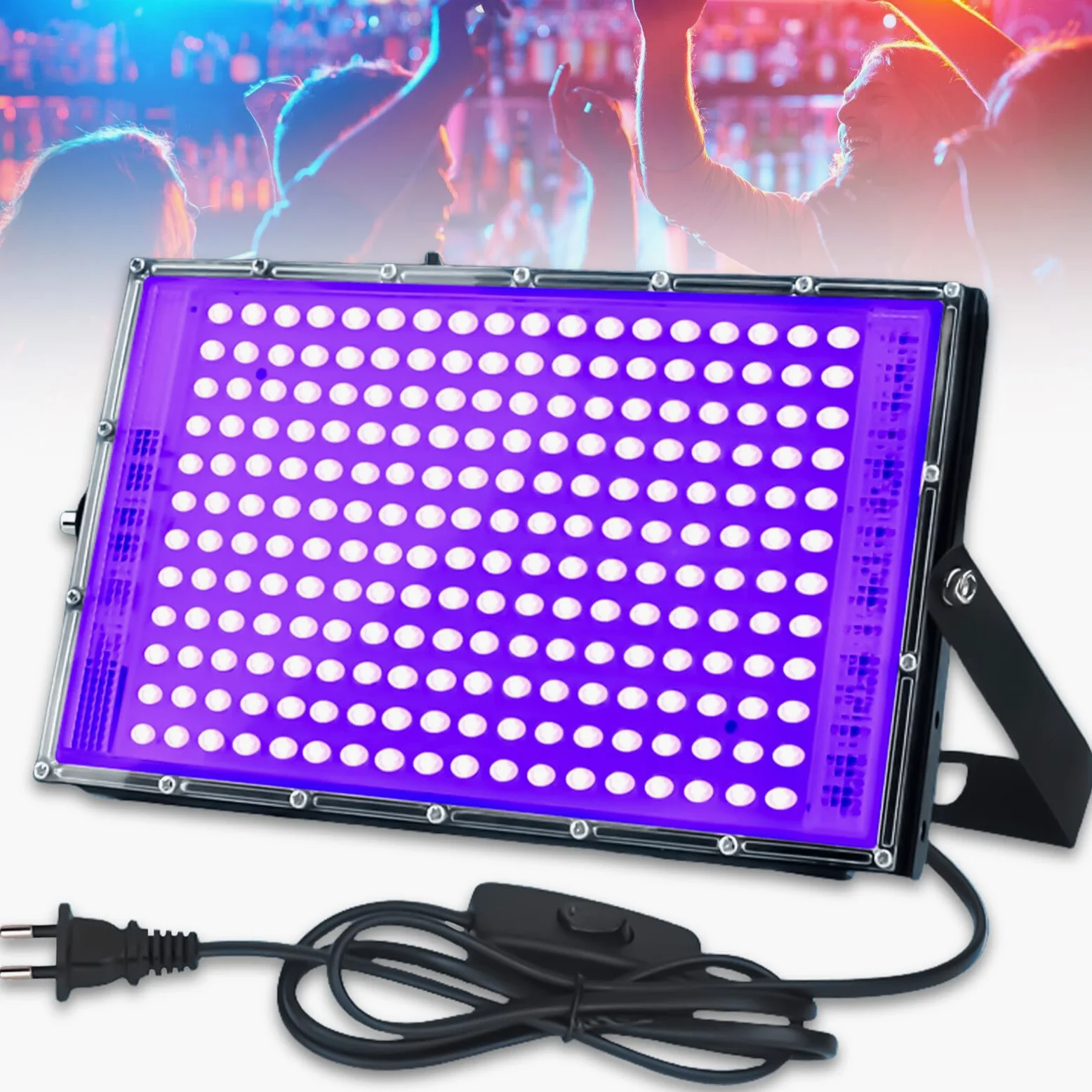 Leikurvo Luce UV nera 150 W Blacklight: 150 W LED UV faretto IP66 impermeabile luce nera UV con interruttore, adatto per feste di illuminazione palcoscenico e mostre d'arte