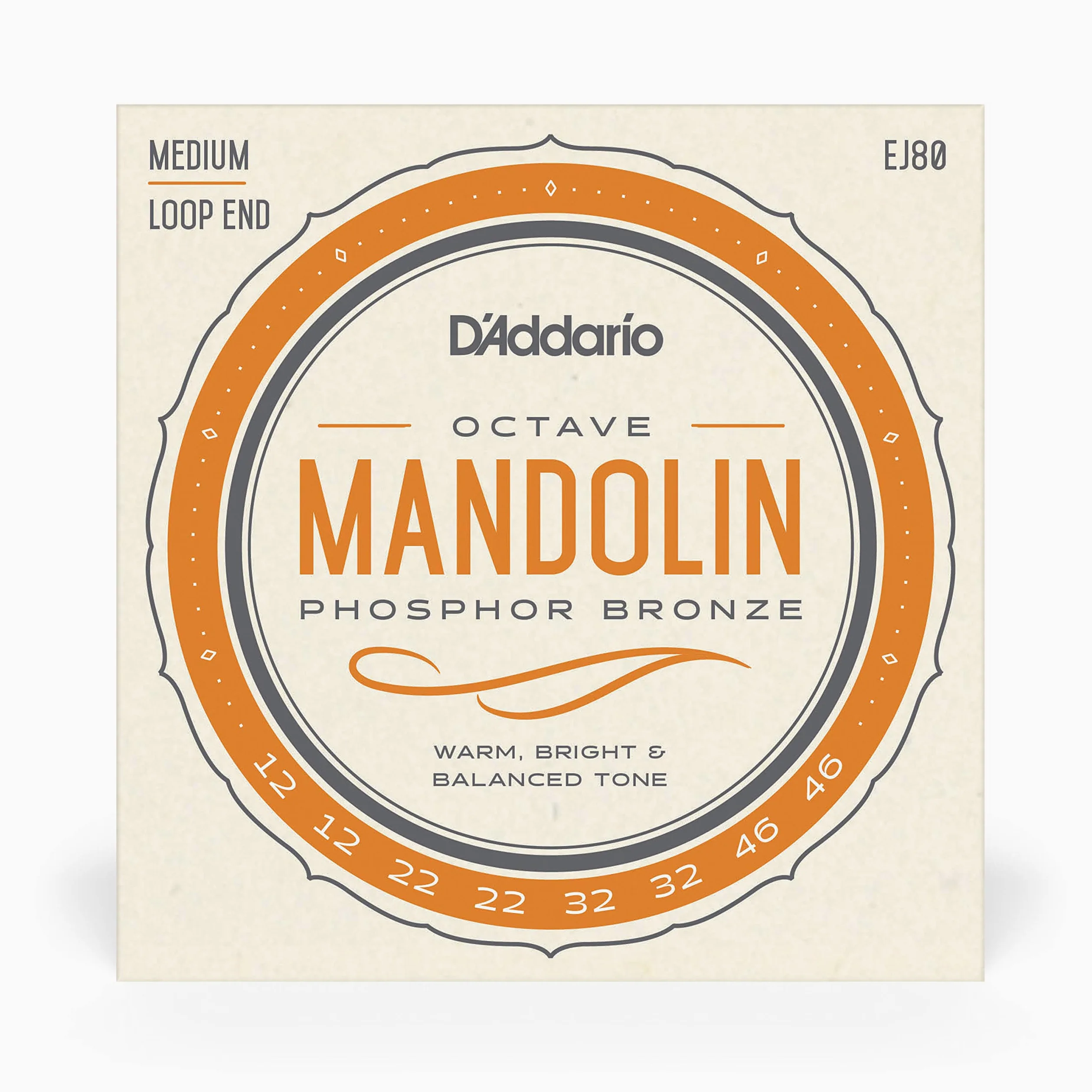 D'Addario EJ80 Phosphor Bronze Set per Mandolino Octave, Tensione Media, 12-46