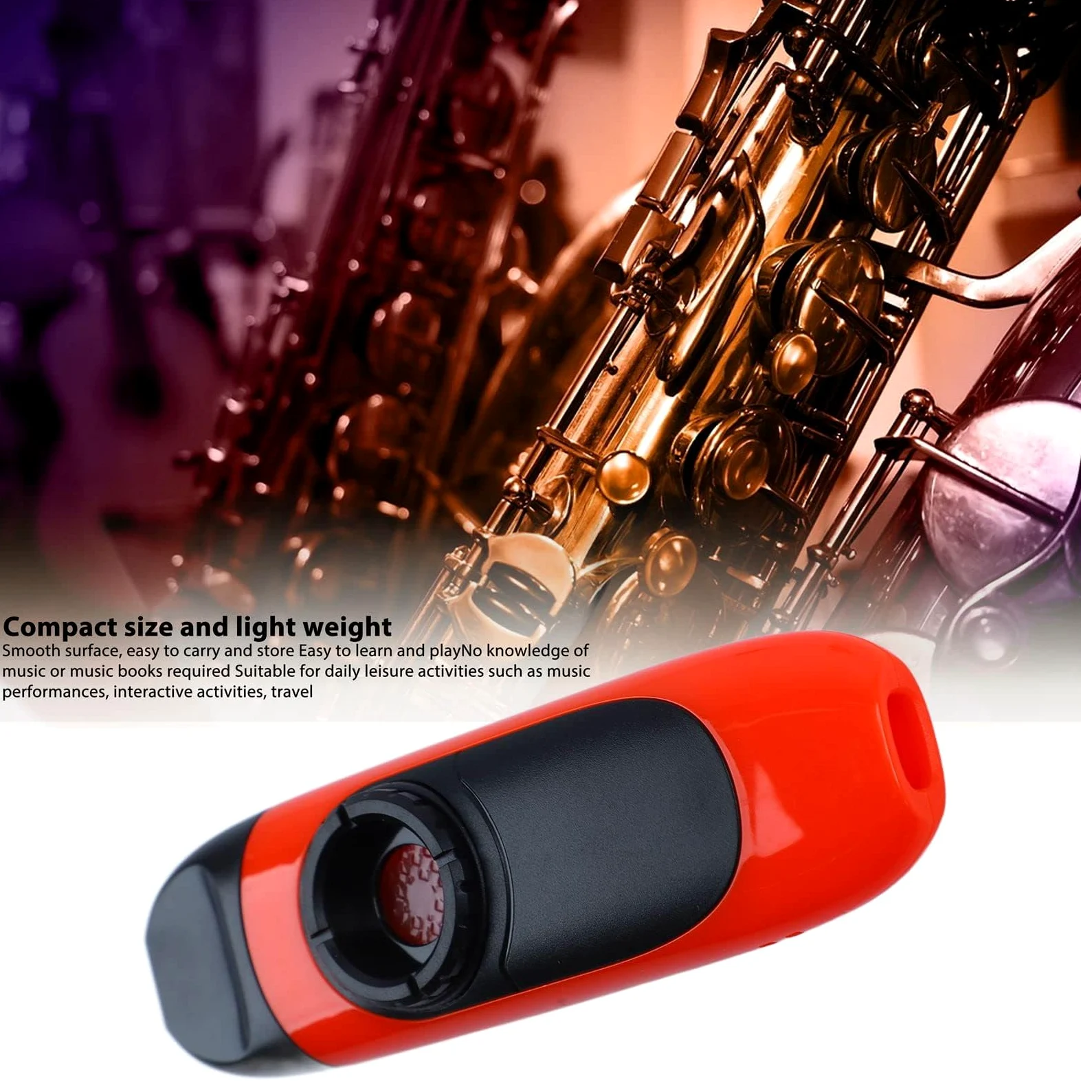 Kazoo Elettrico Professionale da 11 cm, Set Portatile Facile da Usare con Pickup a Membrana e Registratore (Arancia)