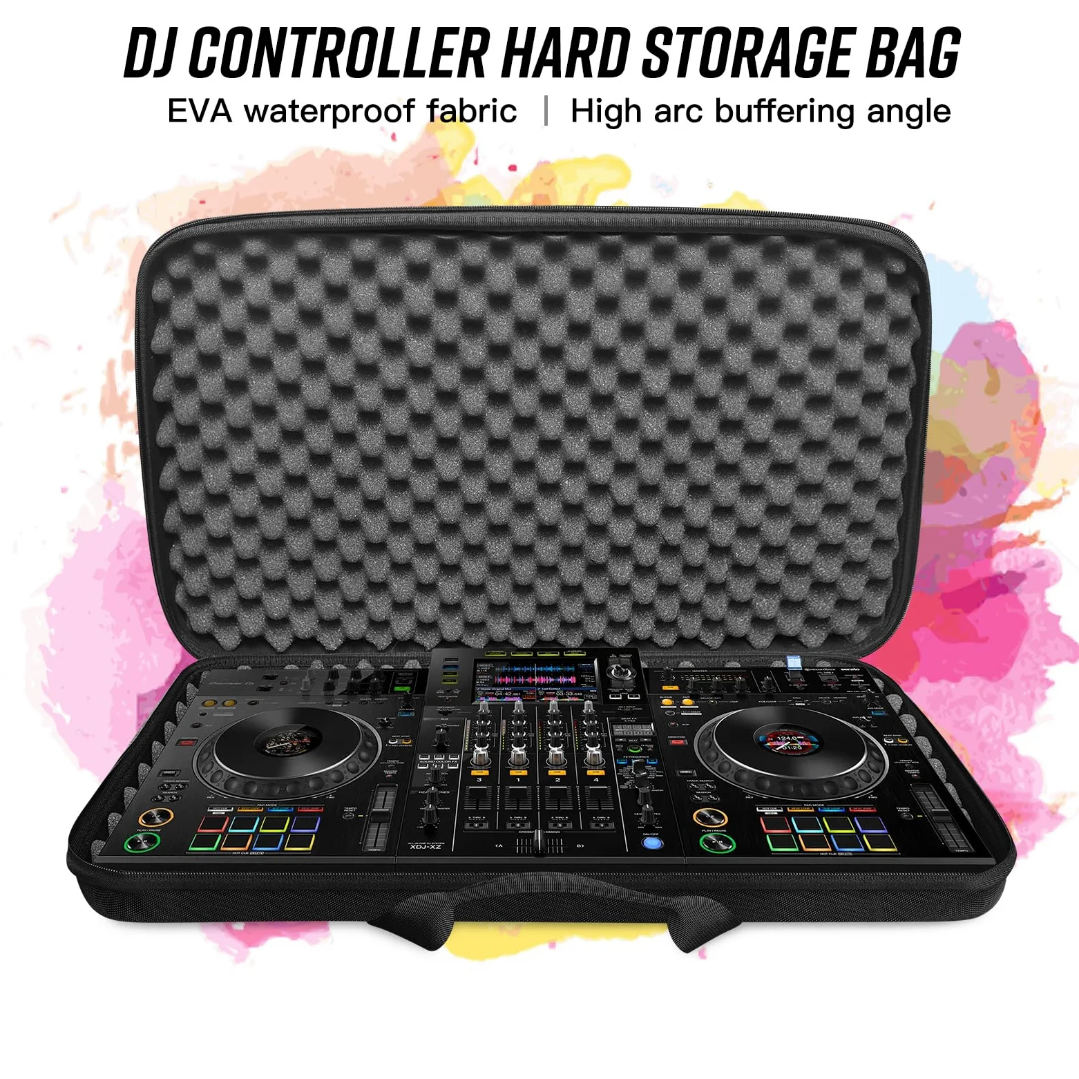 RAYMACE Custodia rigida in EVA per controller DJ, adatta per Pioneer DDJ SR, SR2, DDJ-REV1, Denon MC4000, Numark NVII, Mixtrack Pro 3, NV Platinum, Hercules Inpulse 500, custodia protettiva da viaggio