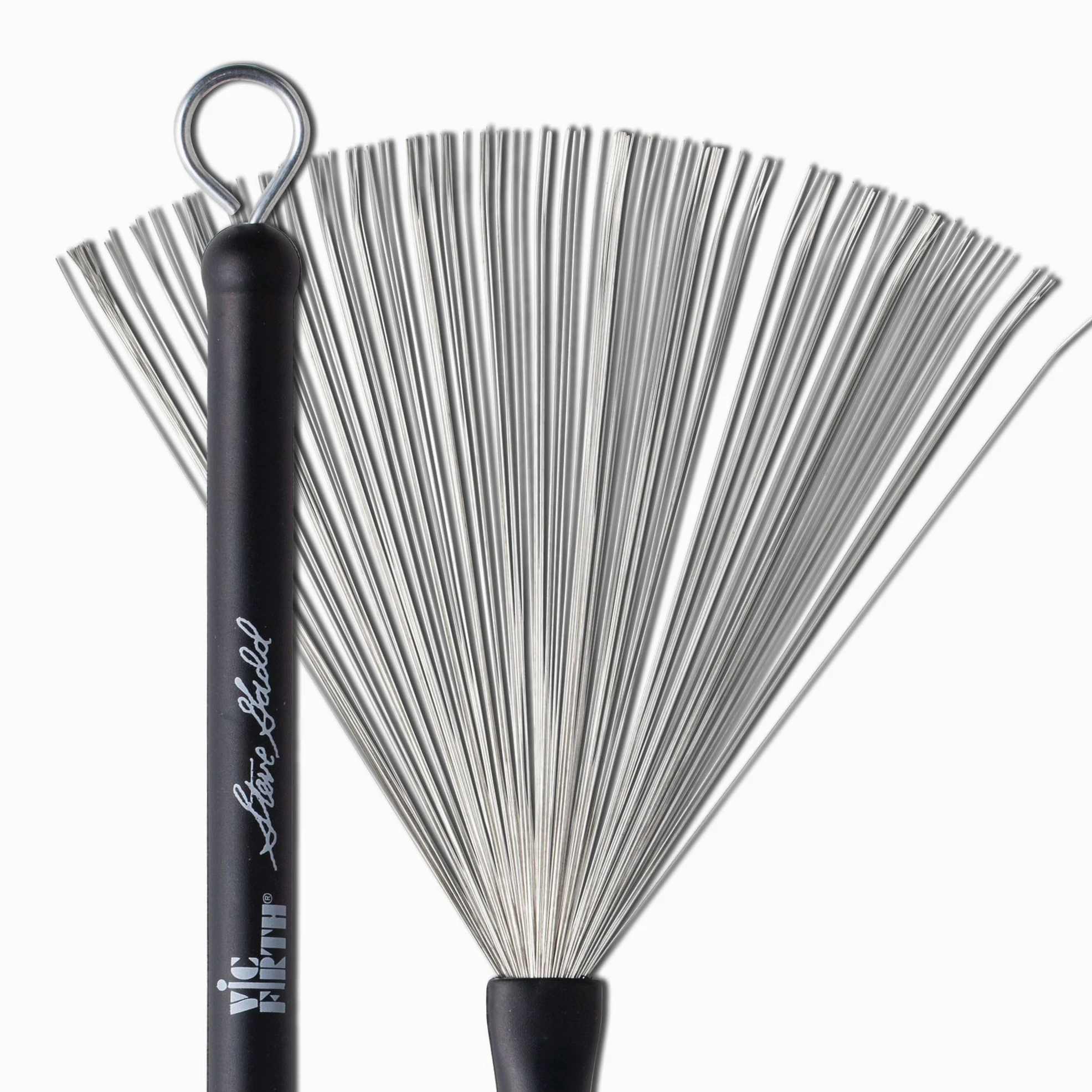 Vic Firth - Spazzole Metallica Retrattile Serie Signature - Steve Gadd - Impugnatura Nere