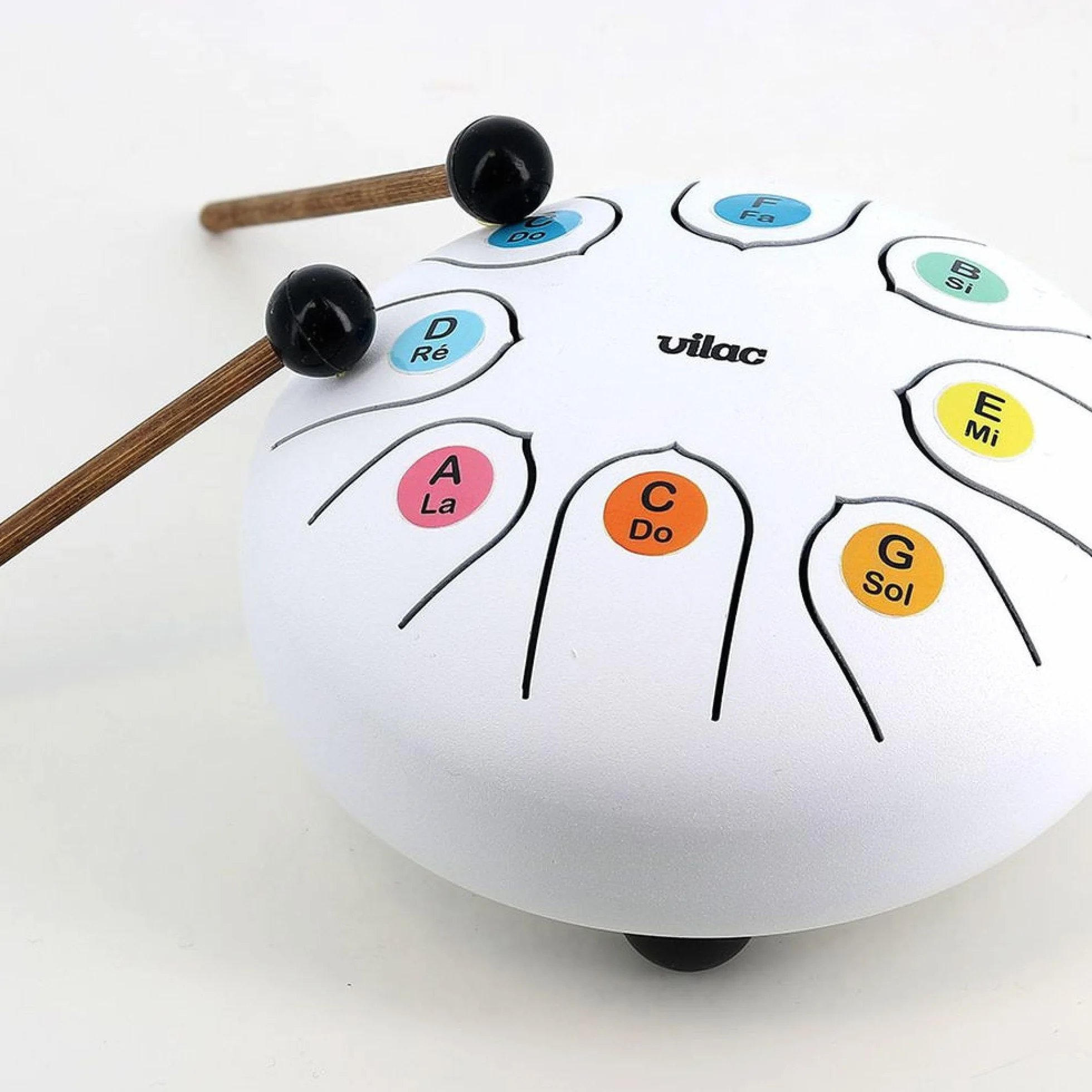 Vilac Lingua Drum-Strumento a percussione in metallo al Suono Zen, concesso in Do Maggiore con Un'Ottava, ideale per introdurre I Bambini alla Musica. Include partizioni e scheda esplicativa, 8379