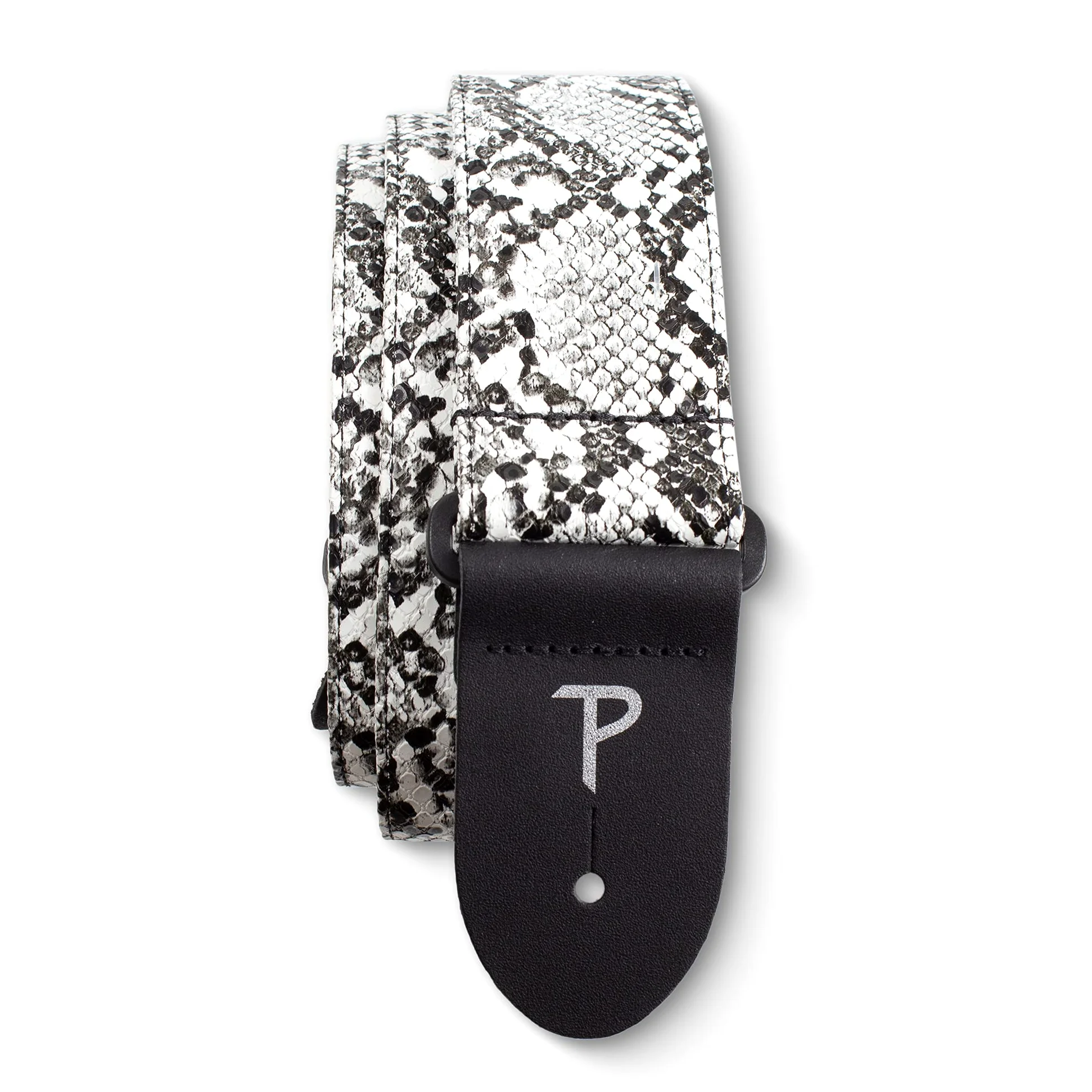 Perri's Leathers Ltd. - Tracolla per Chitarra - Finta Pelle di Serpente - Bianca - Regolabile - Per Chitarre Acustiche/Elettriche/Bassi - Fabbricata in Canada (VGS-7552)