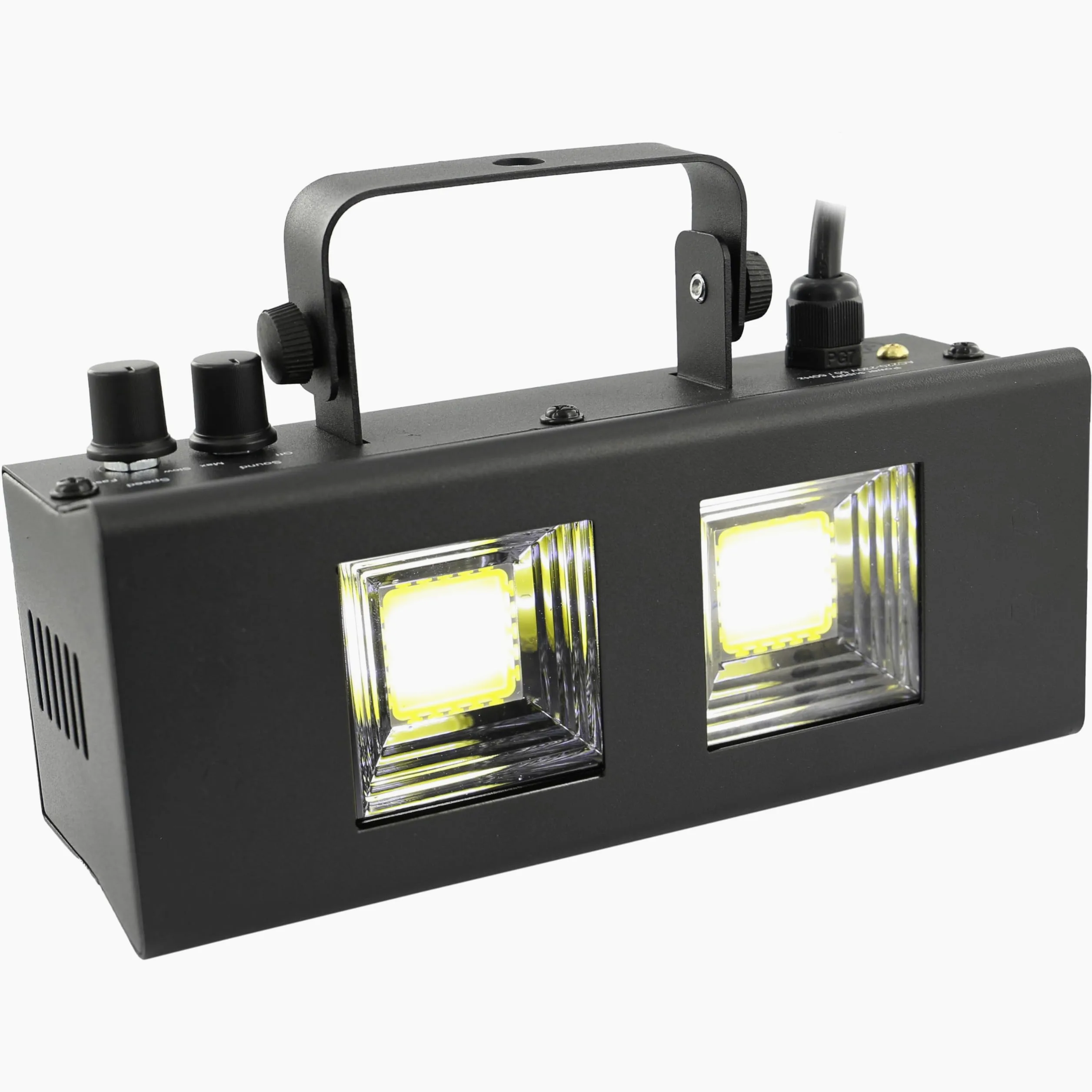 BoomTone DJ LED Strobe 2 x 20 W Nero - Stroboscopio LED potente per effetti di luce mozzafiato - Giochi di luce serale - Strobe DJ - Rilevamento musicale - Flash intenso - Illuminazione da discoteca