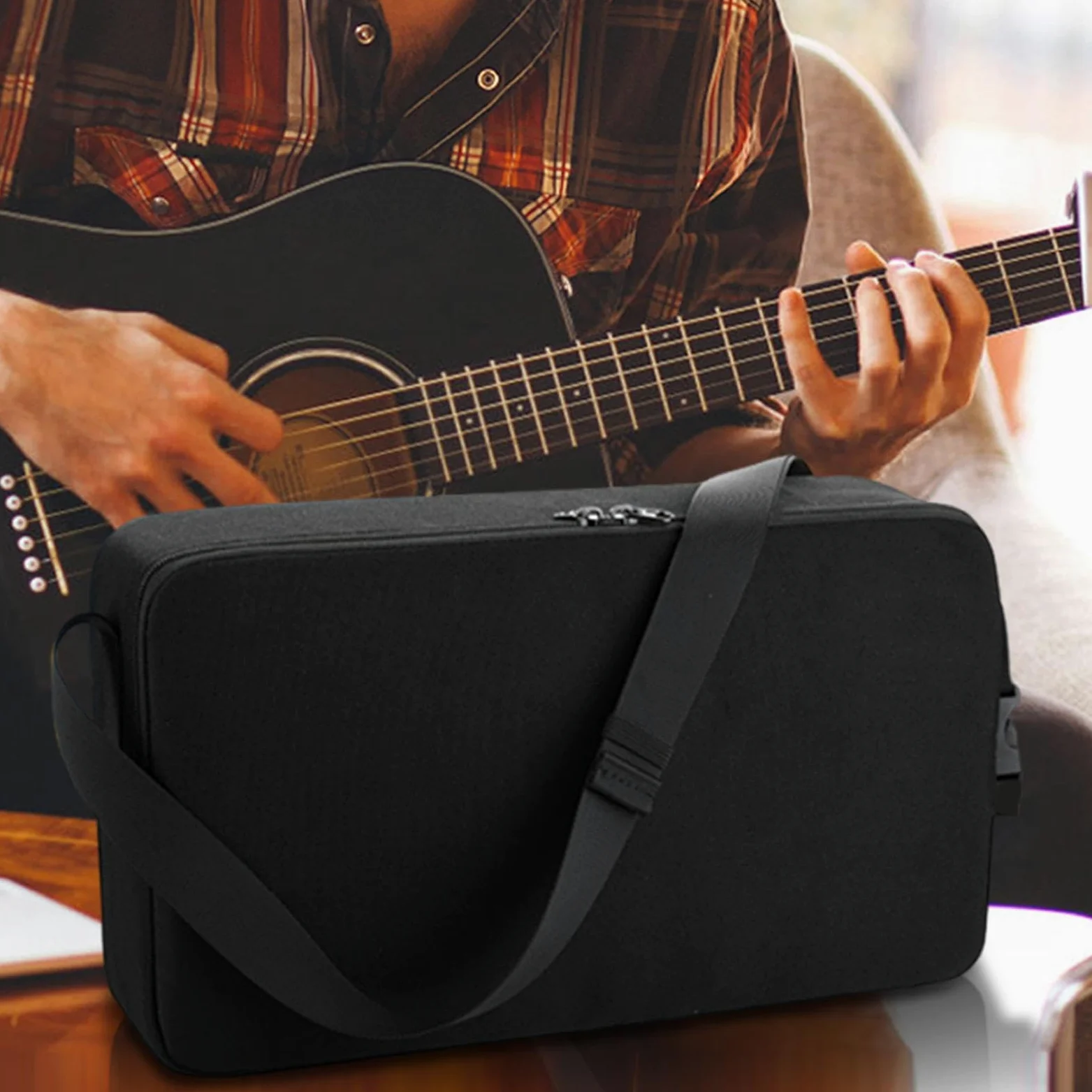 Borsa per il trasporto del leggio con tracolla, borsa per leggio musicale, borsa impermeabile per per strumenti, custodia per strumenti di grande capacità (nero) per musicisti e