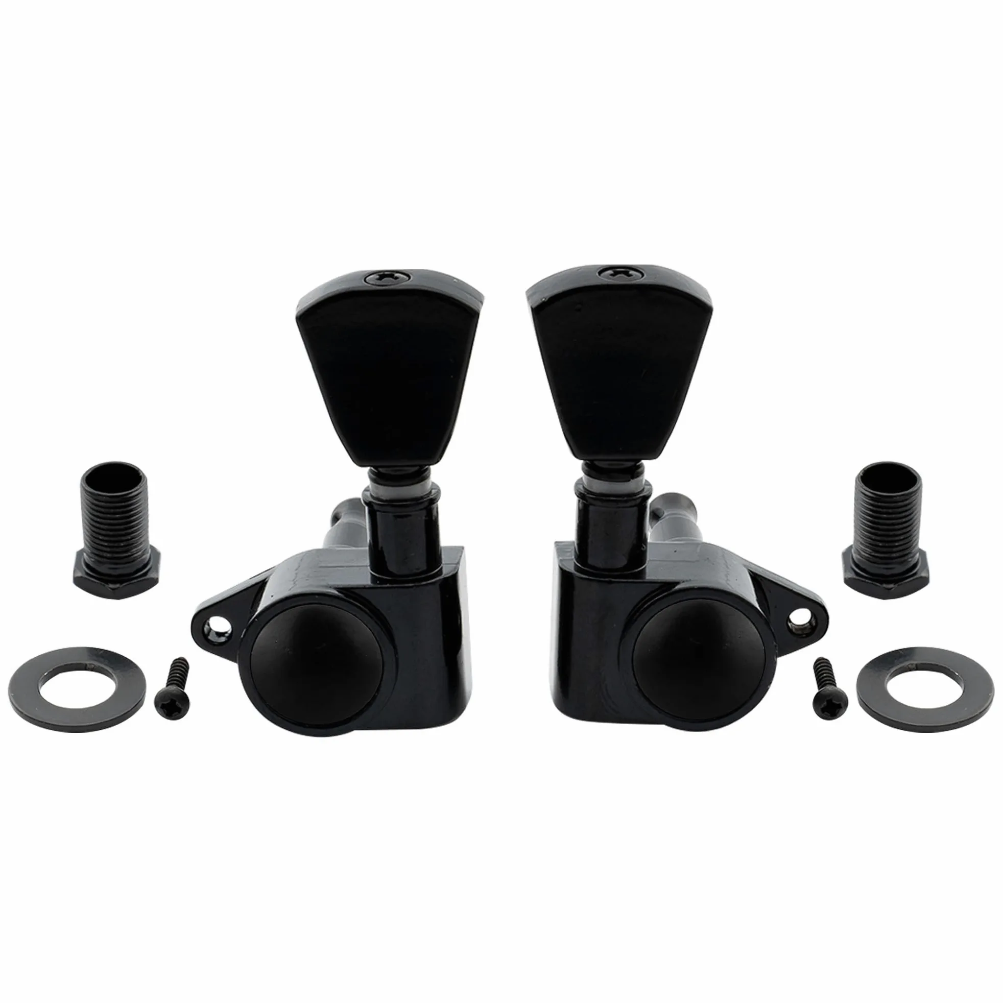 Musclily Economy 3L3R Roto Style Sealed Chitarra Meccaniche Set per Epiphone Les Paul SG ES, Keystone Button Nero