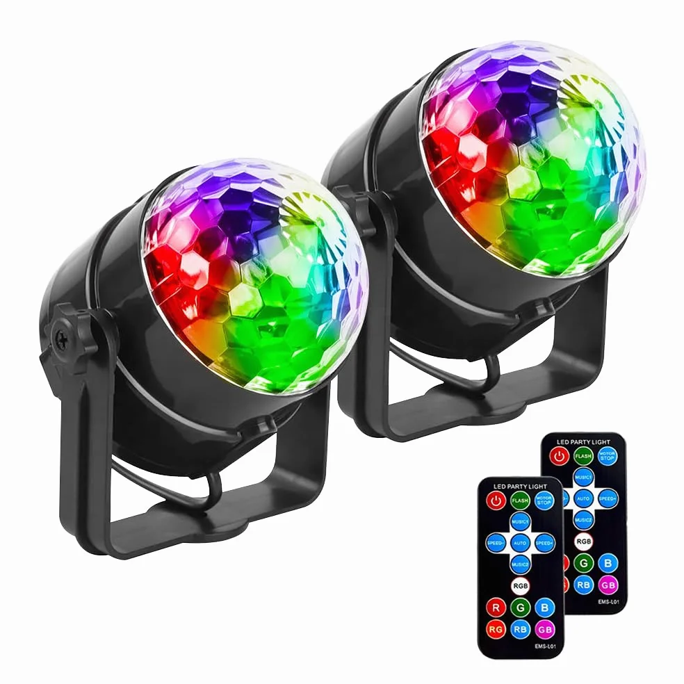 2-pezzi disco-luce-partito-set, disco con telecomando, Materiale ABS,DJ-stroboskoplicht, adatto per catene di luci di nozze, KTV-Karaoke/Halloween-/decorazioni natalizie.