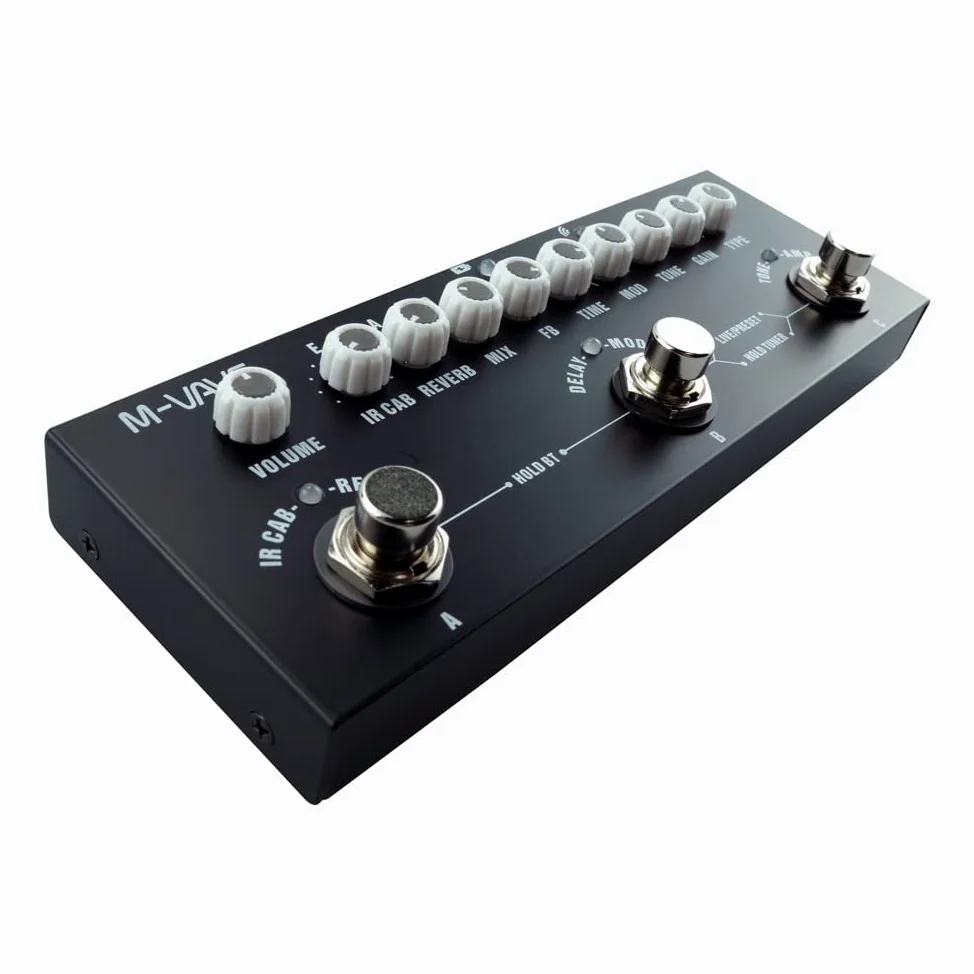 M-Vave Cube Baby - Multieffetto per chitarra, 8 emulazioni di amplificatori IR e 4 effetti (Chorus, Phaser, Delay e Reverb), Accordatore digitale integrato