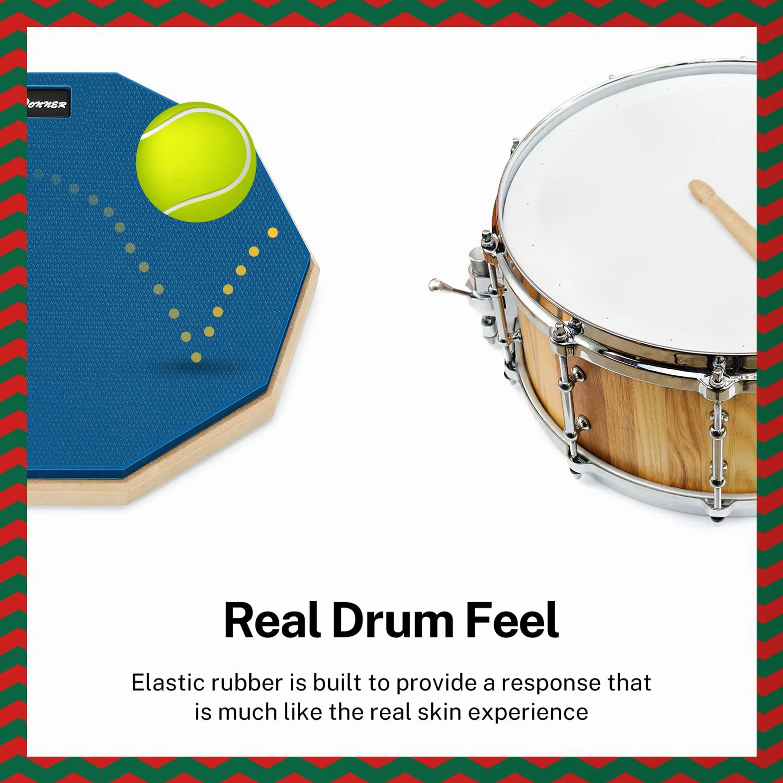 Donner Pad per Allenamento da 12 inch Drum Pad pratica con bacchette in acero Blu