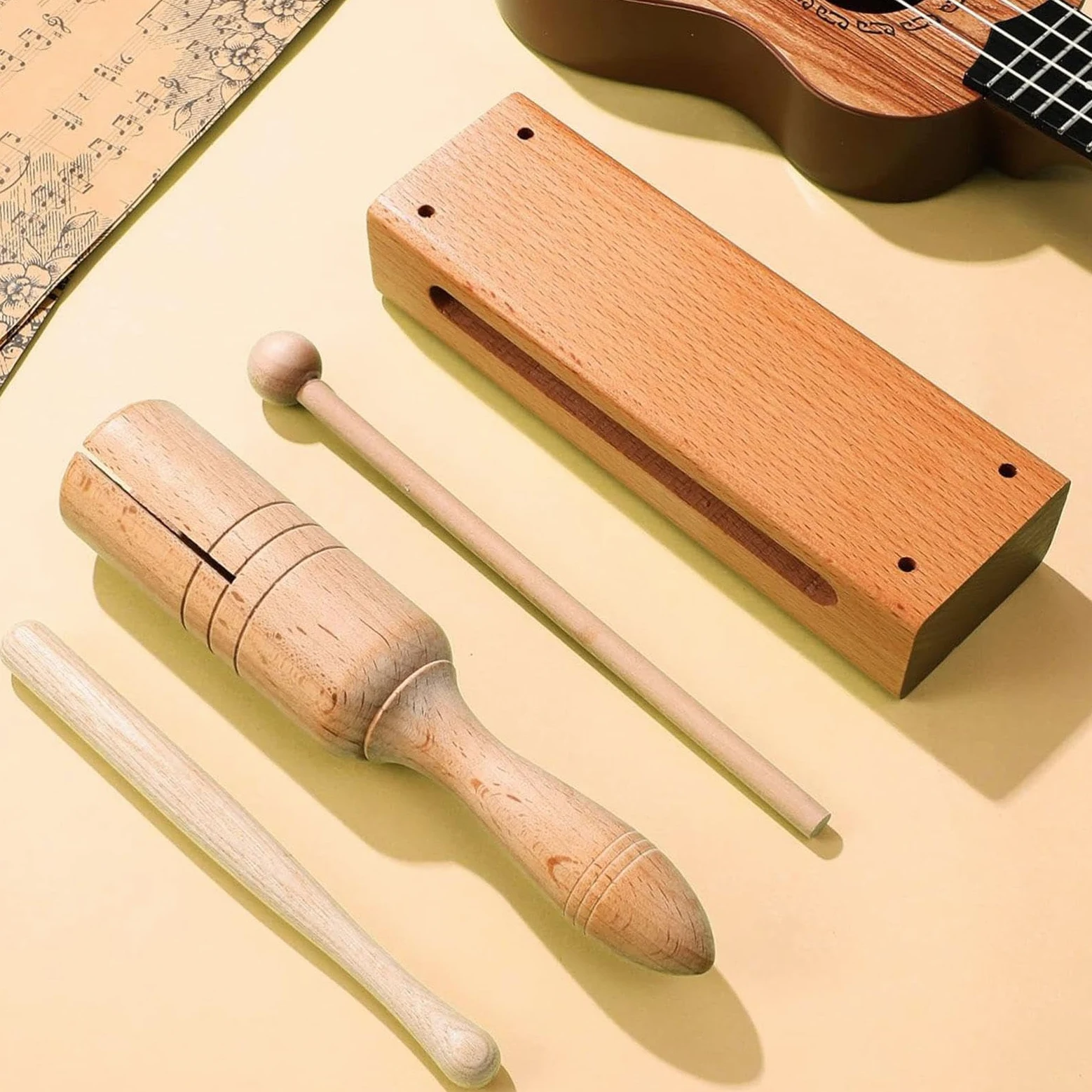 Blocco di Legno in Legno per Bambini E Adulti per Lezioni di Musica, Strumento a Percussione