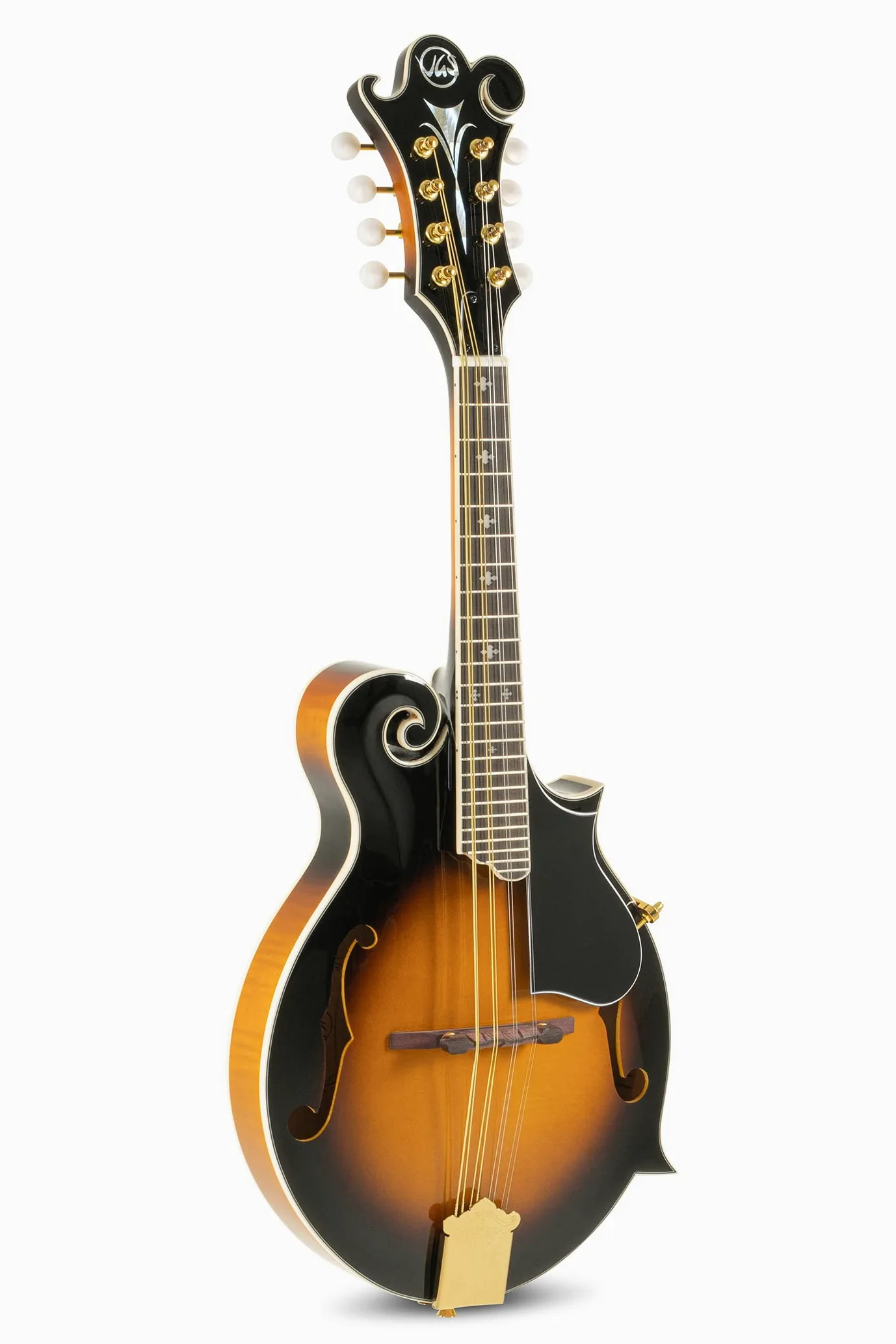 GEWA Mandolino F-2 Premium - Tavola armonica in abete massello - Fondo/fasce in acero massello - Fondo marezzato - Incl. custodia Premium - Finitura lucida Vintage Sunburst