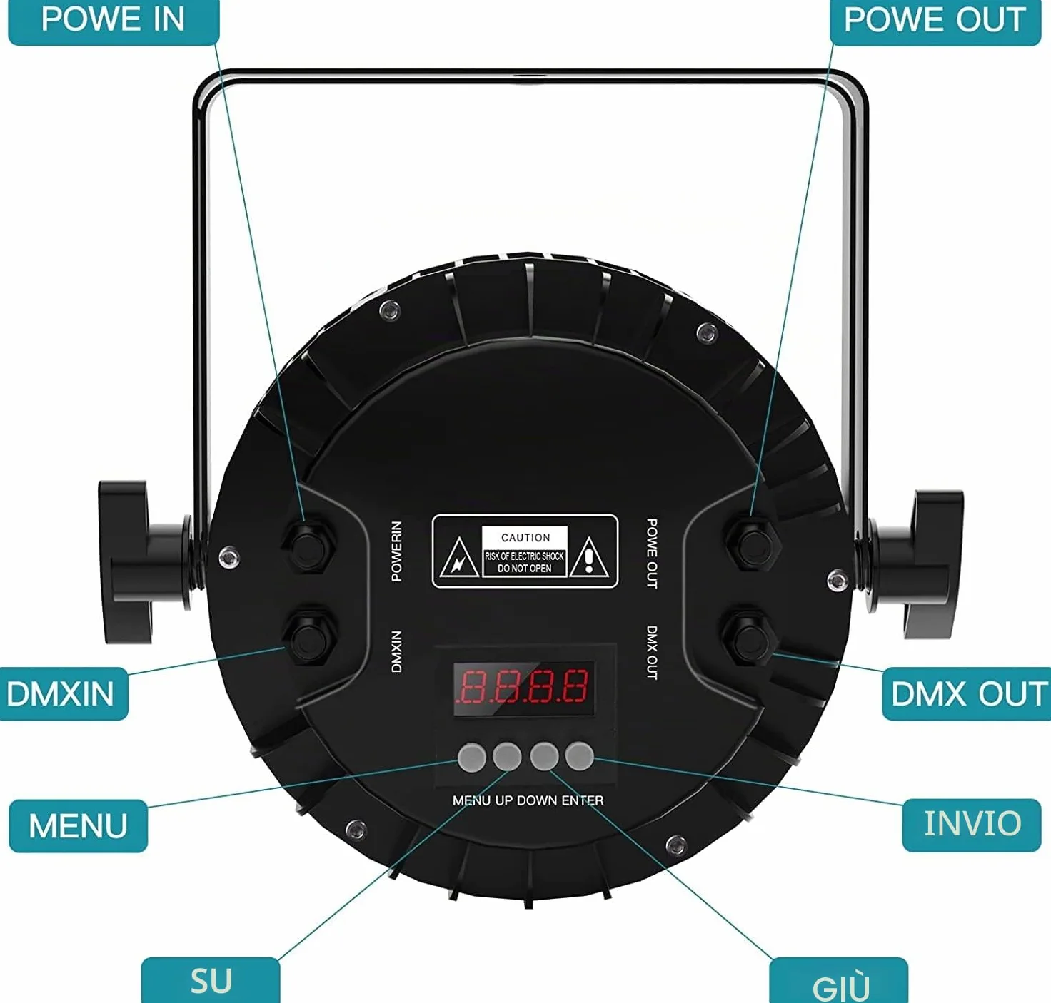 U`King Par LED RGBW IP65 Impermeabili, 180W Luci da Palco Esterni Discoteca Effetti con Impermeabile Cavo, Faretti Luci di Scena per Discoteca Matrimoni all'Aperto Natale Feste
