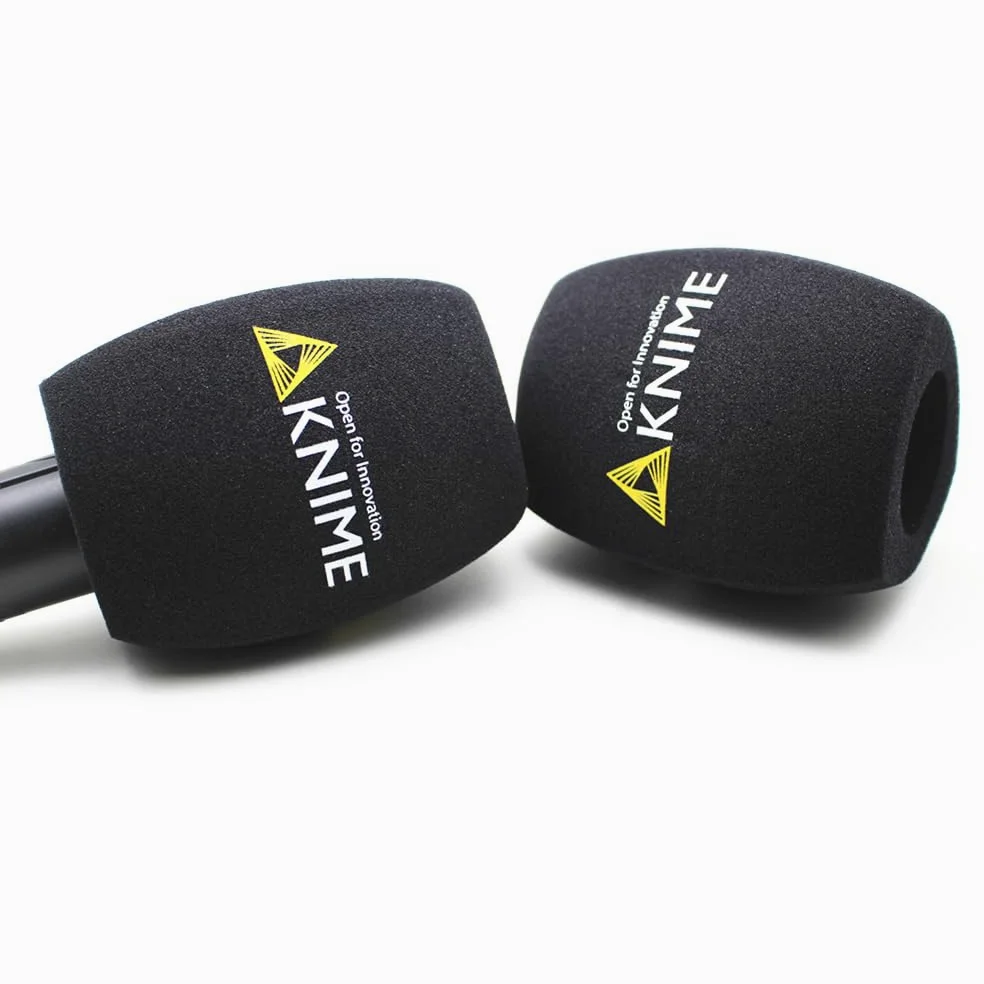 2 Pezzi Logo personalizzato su microfono in schiuma antivento copertura in schiuma per microfono parabrezza con logo stampato per interviste TV, trasmissioni, radio stazioni microfoni (nero)