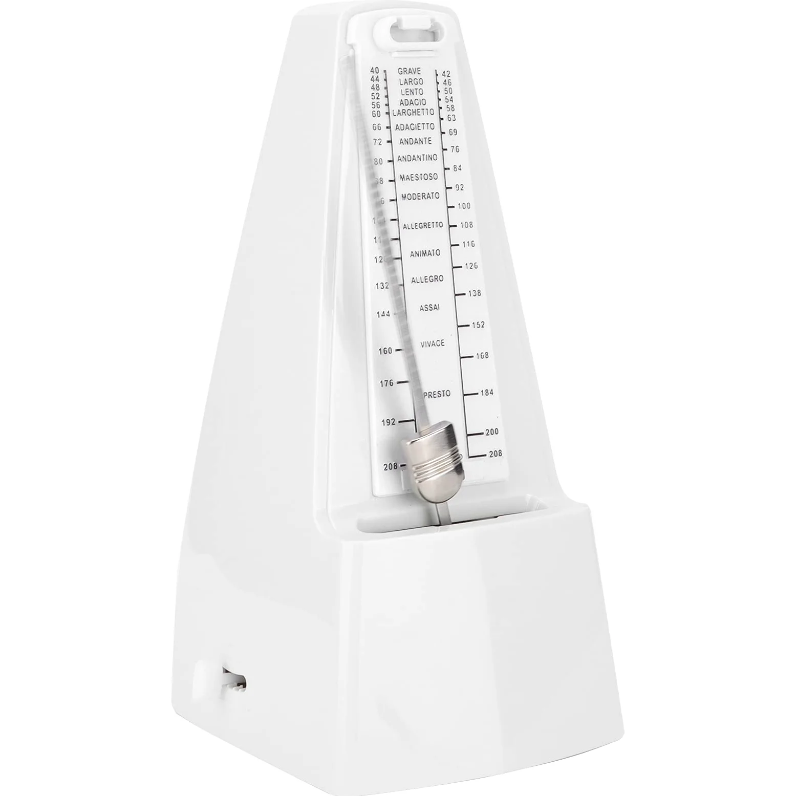 Acouto Metronomo Meccanico, a Pendolo, antivibrazione, Suono Chiaro, Alta precisione, Adatto per veterani, Compatto, Versatile per Suonare Strumenti Musicali (Bianco)