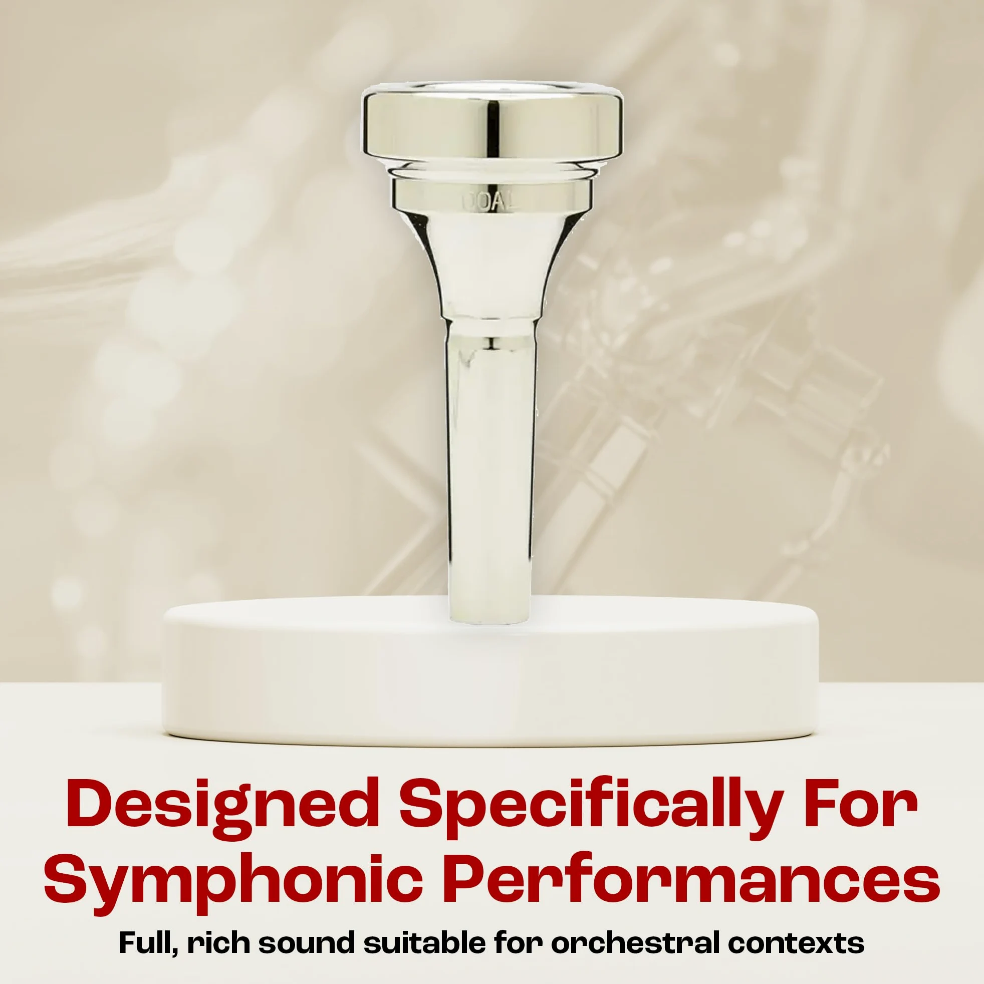 DENIS WICK – DW5880-4.5AL Bocchino Trombone Classic Silver Plated, Large Shank, Tono Scuro Profondo, Facilità Registro Acuto, Costruzione Professionale