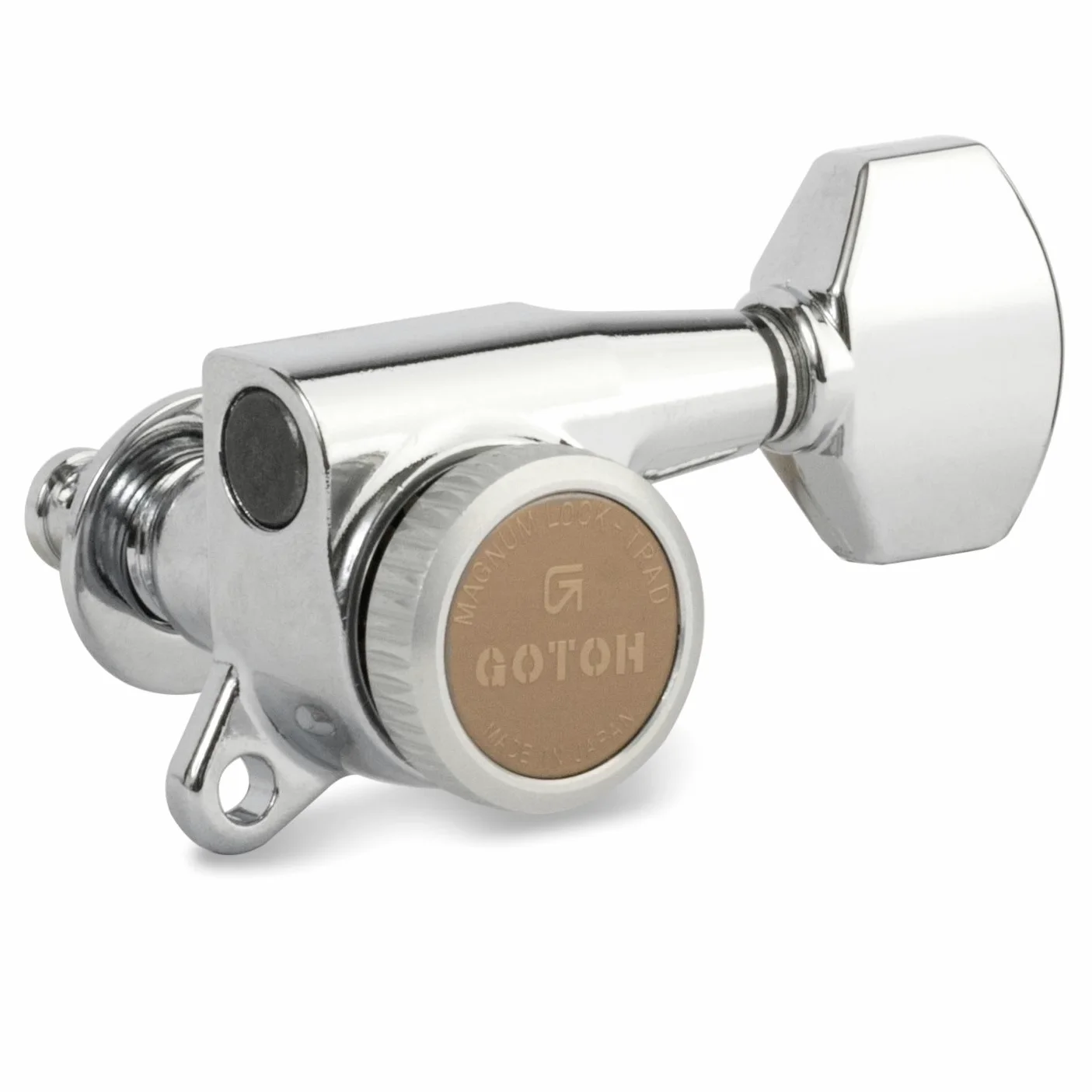 Gotoh Magnum Lock-Trad - Accordatori per chitarra, 6 in linea, cromati