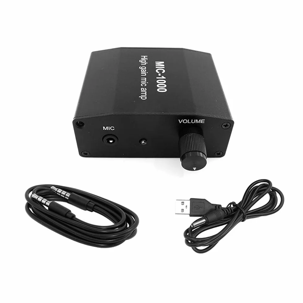 Preamplificatori Kit Amplificatore Microfono Amplificatore Audio Microfono con Guadagno 1000x Set di Accessori Perfetto per la Registrazione di Suoni dal Vivo e Applicazioni di Trasmissione