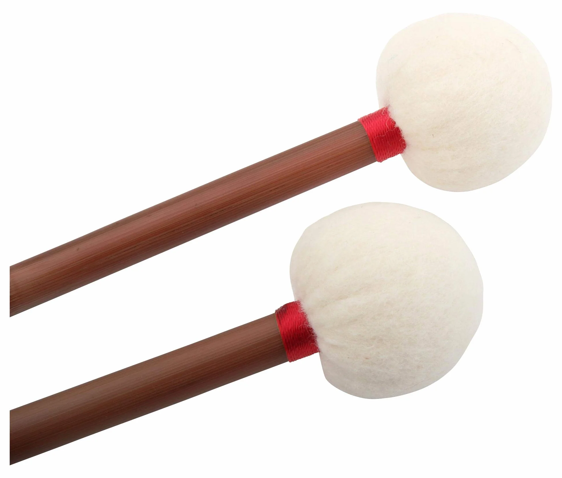 XDrum TB43 Coppia di Bacchette per Timpano (Manico in Bambù, Testa in Feltro 43 mm, Lunghezza: 38,5 cm)