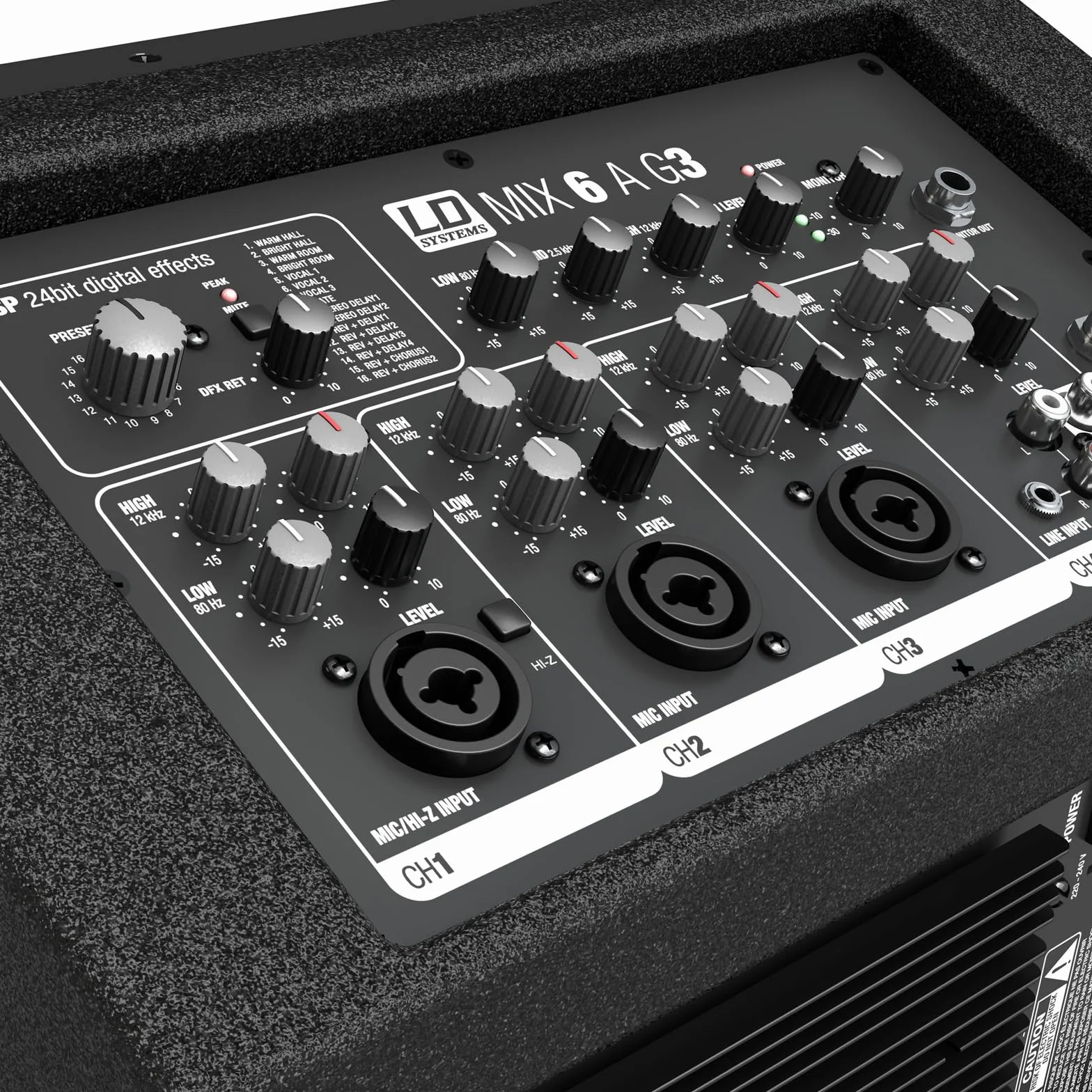 LD Systems MIX 6 A G3 - Altoparlante attivo a 2 vie con mixer integrato a 4 canali