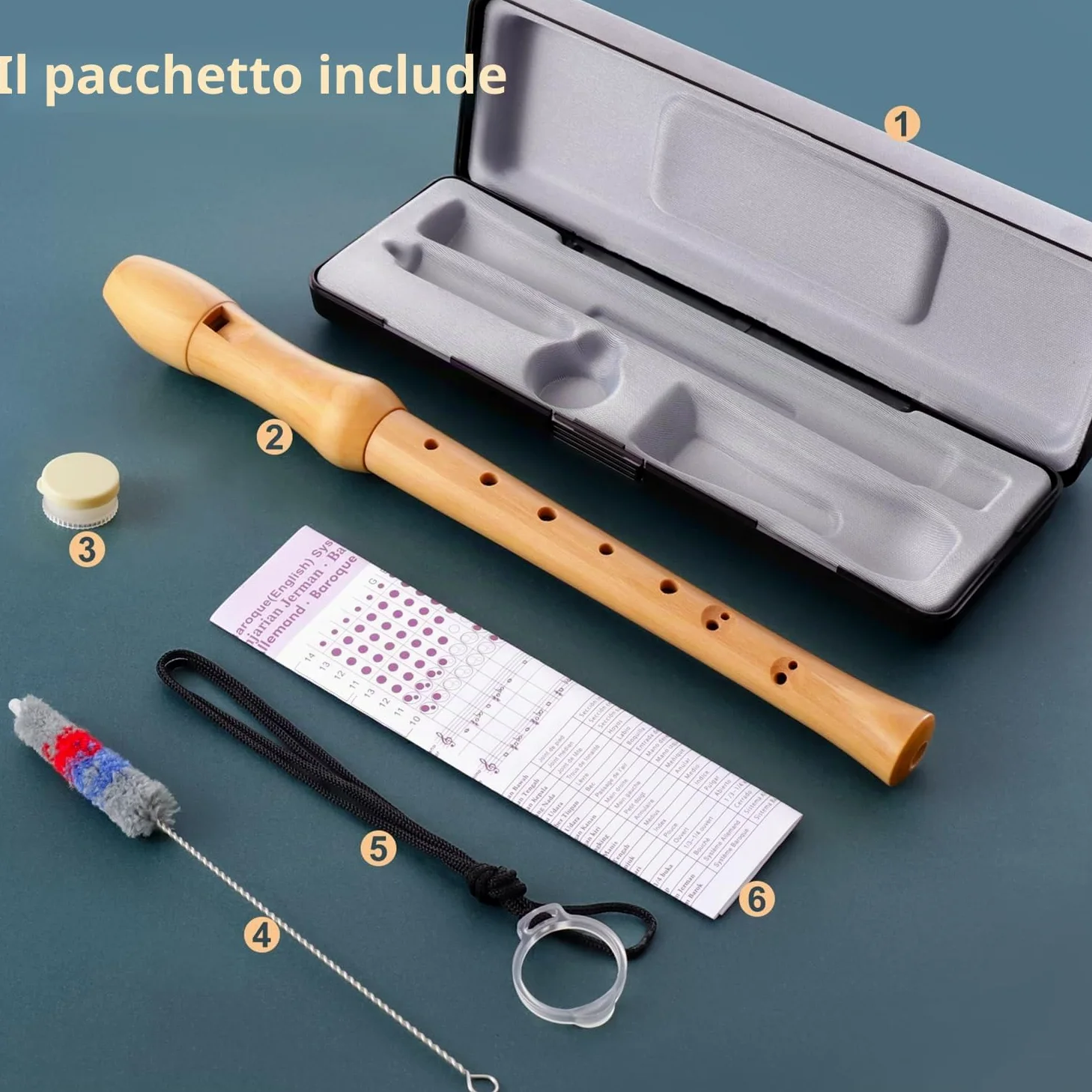 Fansjoy Flauto Dolce in Legno, 8-buche Flauto Dolce Soprano per Scuole e Adulti, Diteggiatura Barocca
