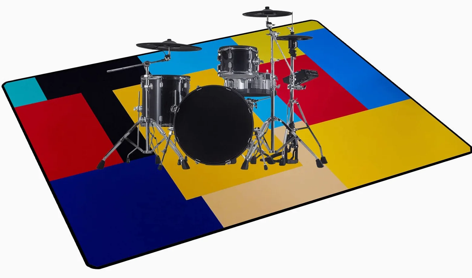 Tappeto per Batteria Tappeti Rettangolari Antiscivolo Tappeto A Tamburo Insonorizzato per Batteria Elettronica Grancassa Rullante Componenti del Set di Tappetini Tappeto Batteria (80CM - 200CM)