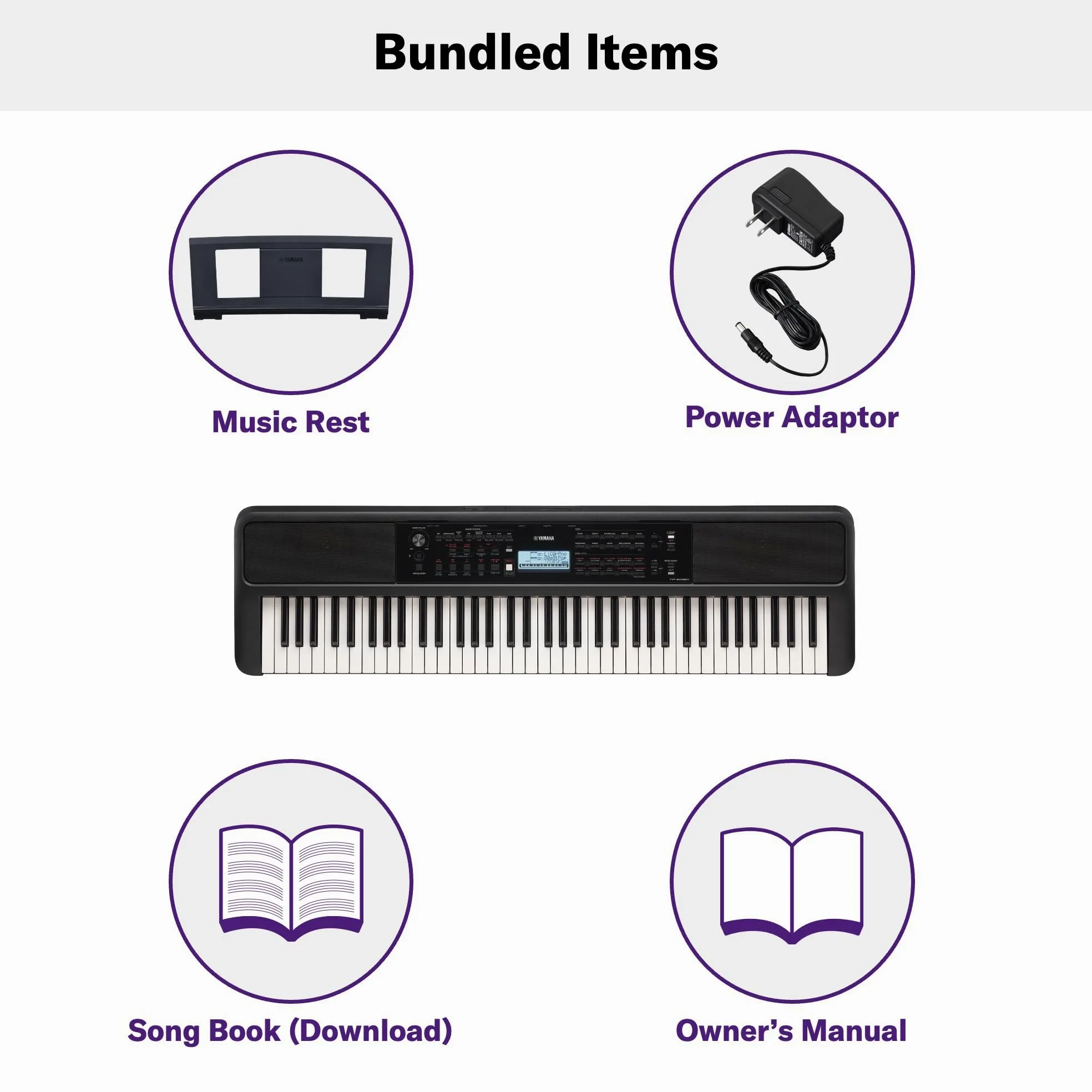 Yamaha PSR-EW320 - Tastiera Portatile per Principianti con 76 Tasti, 650 Voices, 48 Note di Polifonia, 260 Styles di Auto-Accompagnamento, 2 Lezioni Online con un Insegnante delle Scuole Yamaha