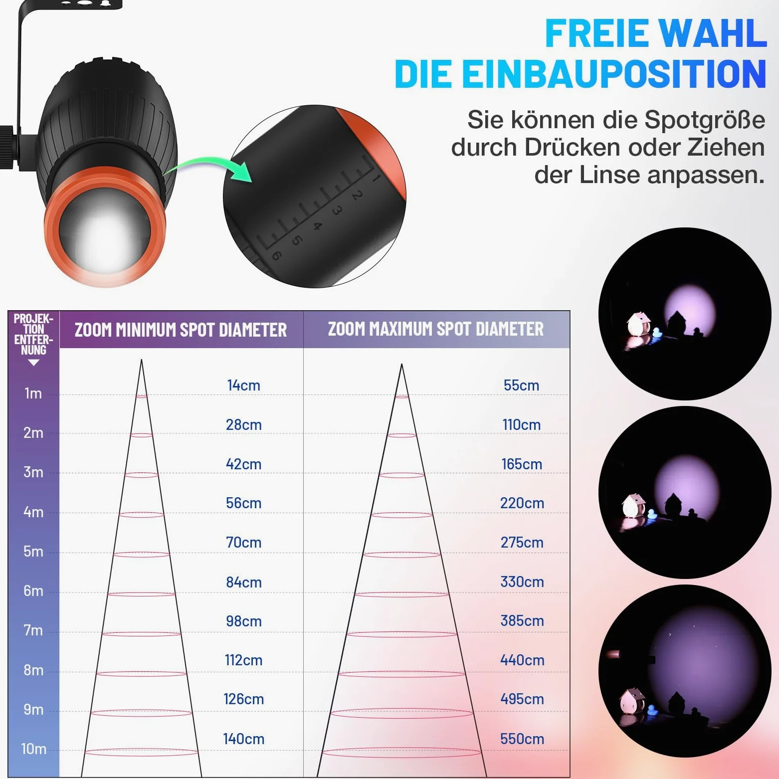 Pinspot LED Luce, Czgor 18W RGBW 4 in 1 Luci Spot con telecomando, Fuoco Manuale Palla Disco Spotlight, Super Luminoso con Colonna Guida Luce, Palcoscenico Illuminazione per Disco Party, 2 Pack