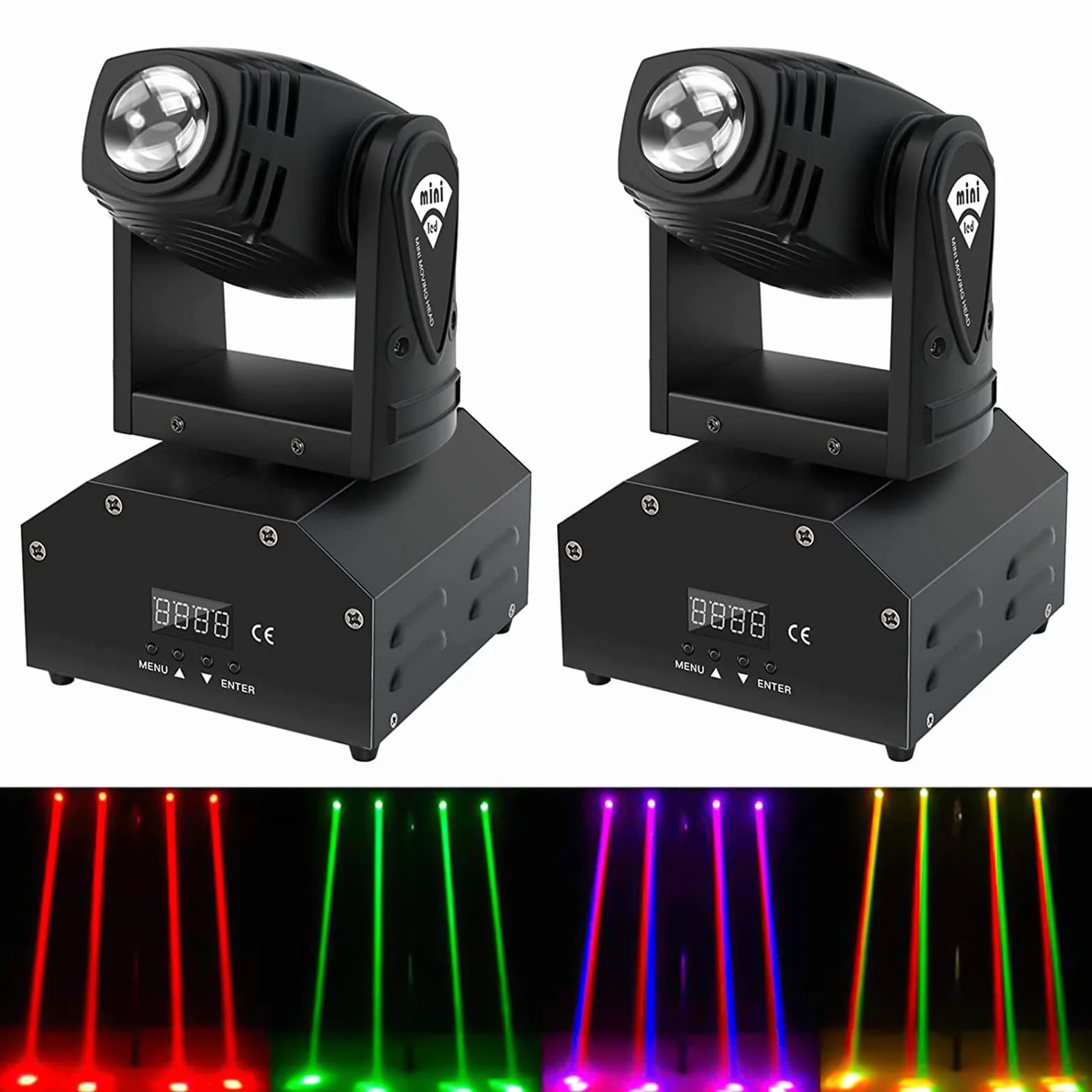UKing 2 Pezzi Moving Heads RGBW Beam DMX512 Effetto Luce LED 11/13 CH per Feste, Controllata dalla Musica per DJ Discoteca Club Bar Illuminazione Palcoscenico