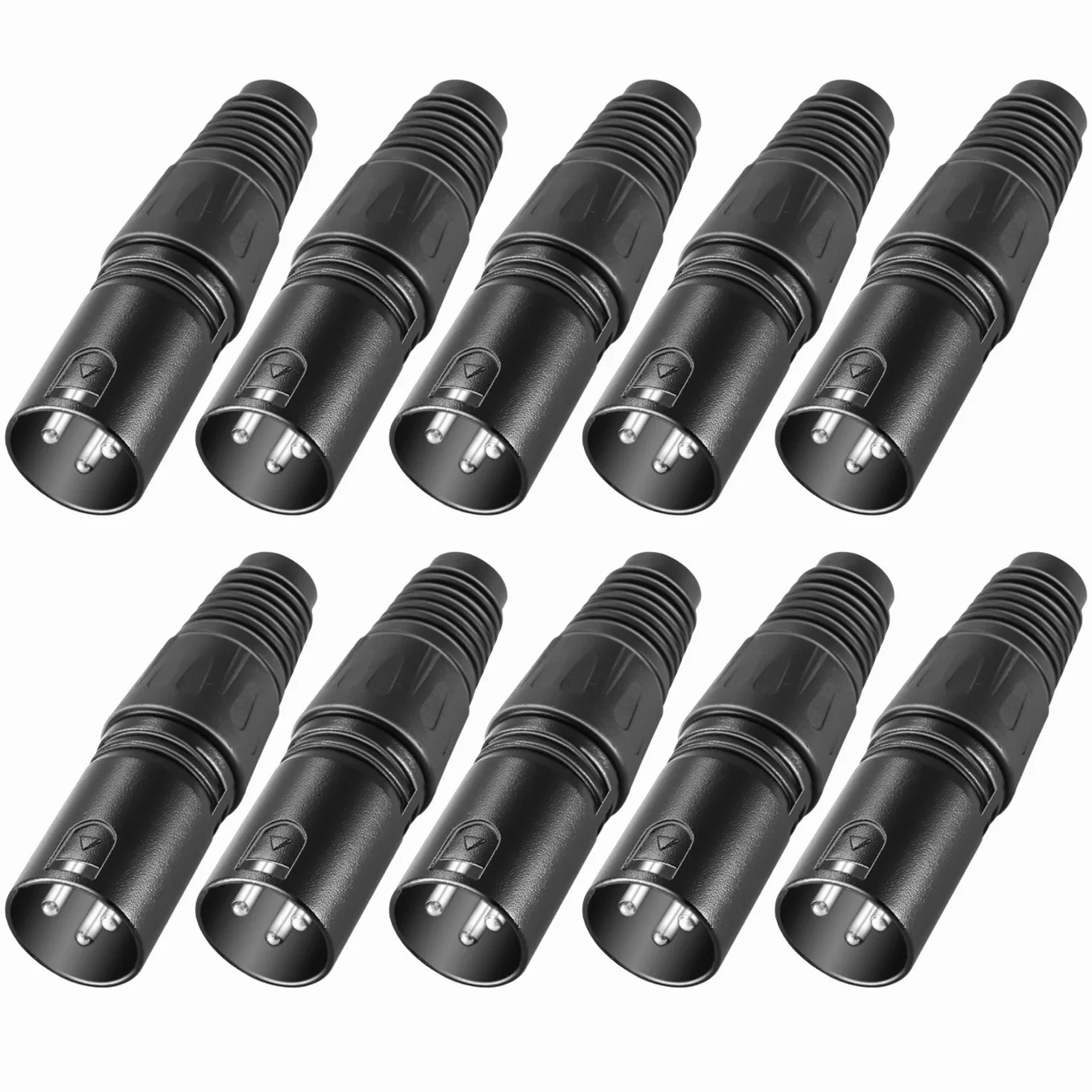 NEEWER Micro Serpente Connettore per Caricabatterie a 3 Pin XLR 20pcs Jack Audio Connettore Microfono con Cavo di Caricabatterie 10 Connettori Maschio e 10 Femmine in Lega di Zinco