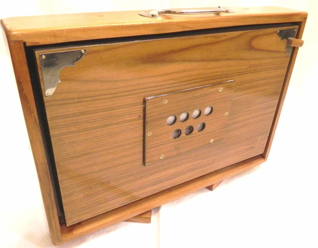 Scatola Shruti, legno di pino, media C, ottone, 38,1 x 25,4 x 7,62 cm, con borsa, C-a-C, accordato a 440, strumento Surpeti per yoga, kirtan, voci
