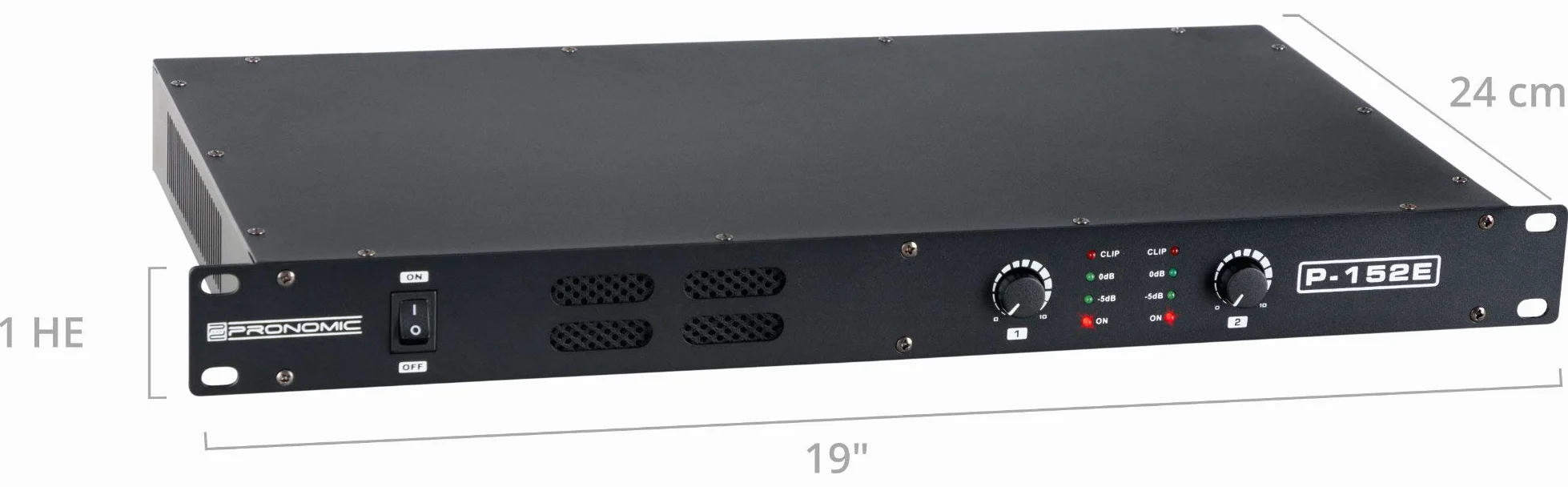 Pronomic P-152E MKII Finale - Finale 2 Canali - Potenza RMS/4 Ohm: 2x 150 Watt - Particolarmente adatto per monitoraggio o studio/HiFi - 1HE - Nero