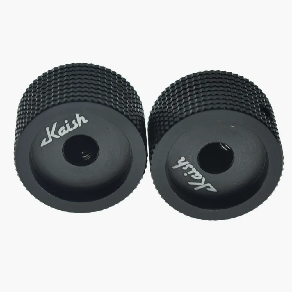 Dopro Manopole per potenziometro, in alluminio, 25 x 15,5 mm, universali da 1/4", con indicatore e vite per chitarra, basso, pedale effetto colore: nero