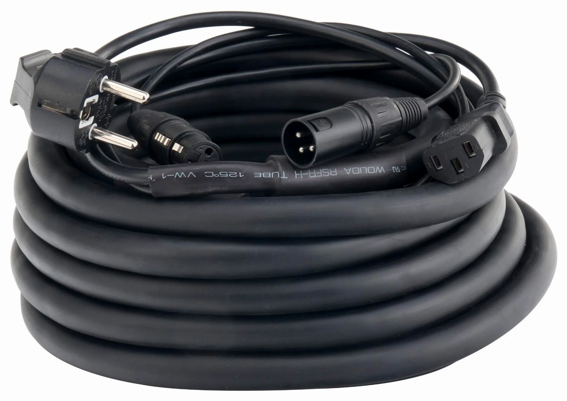 Pronomic Stage EUIECX-6 Cavo Ibrido Spina Schuko a Presa IEC, XLR/XLR 6m (ideale per il cablaggio di casse attive, diffusori PA, effetti luce e illuminazione palco)